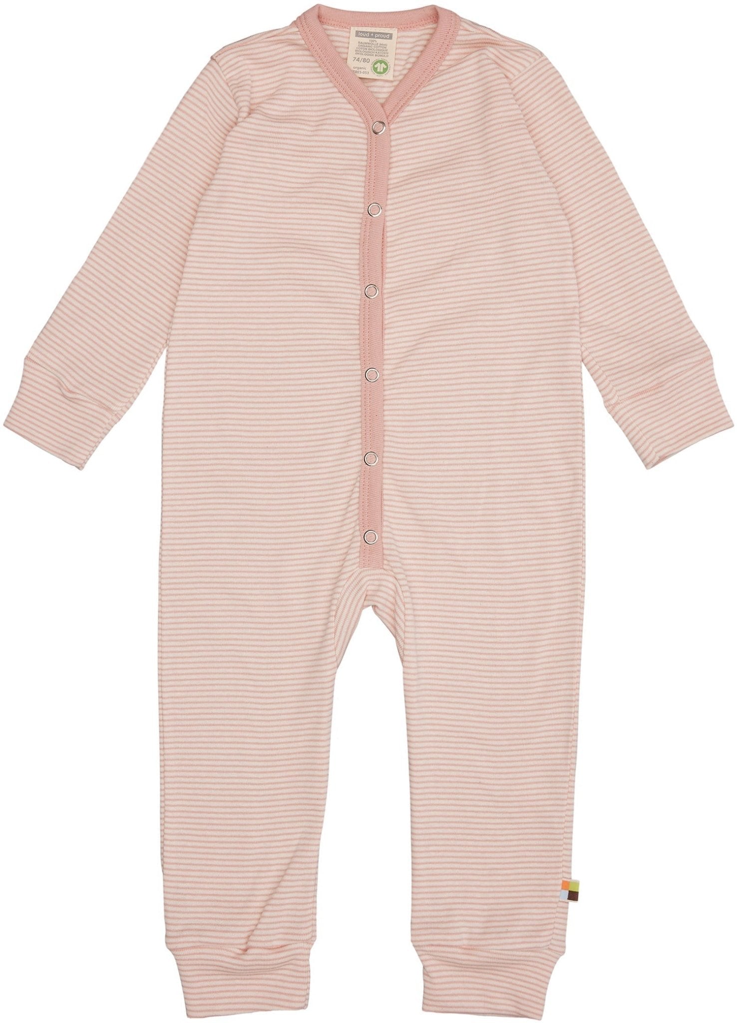 Schlafoverall Streifen aus Feinripp - loud + proud - 2106 - pow - 50/56