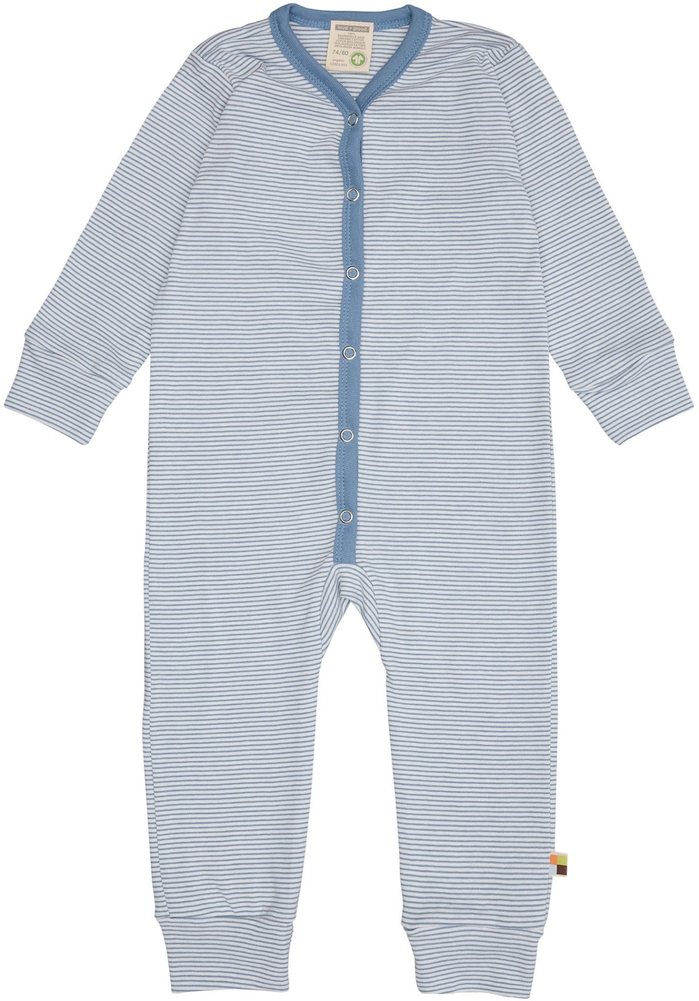 Schlafoverall Streifen aus Feinripp - loud + proud - 2106 - du - 50/56