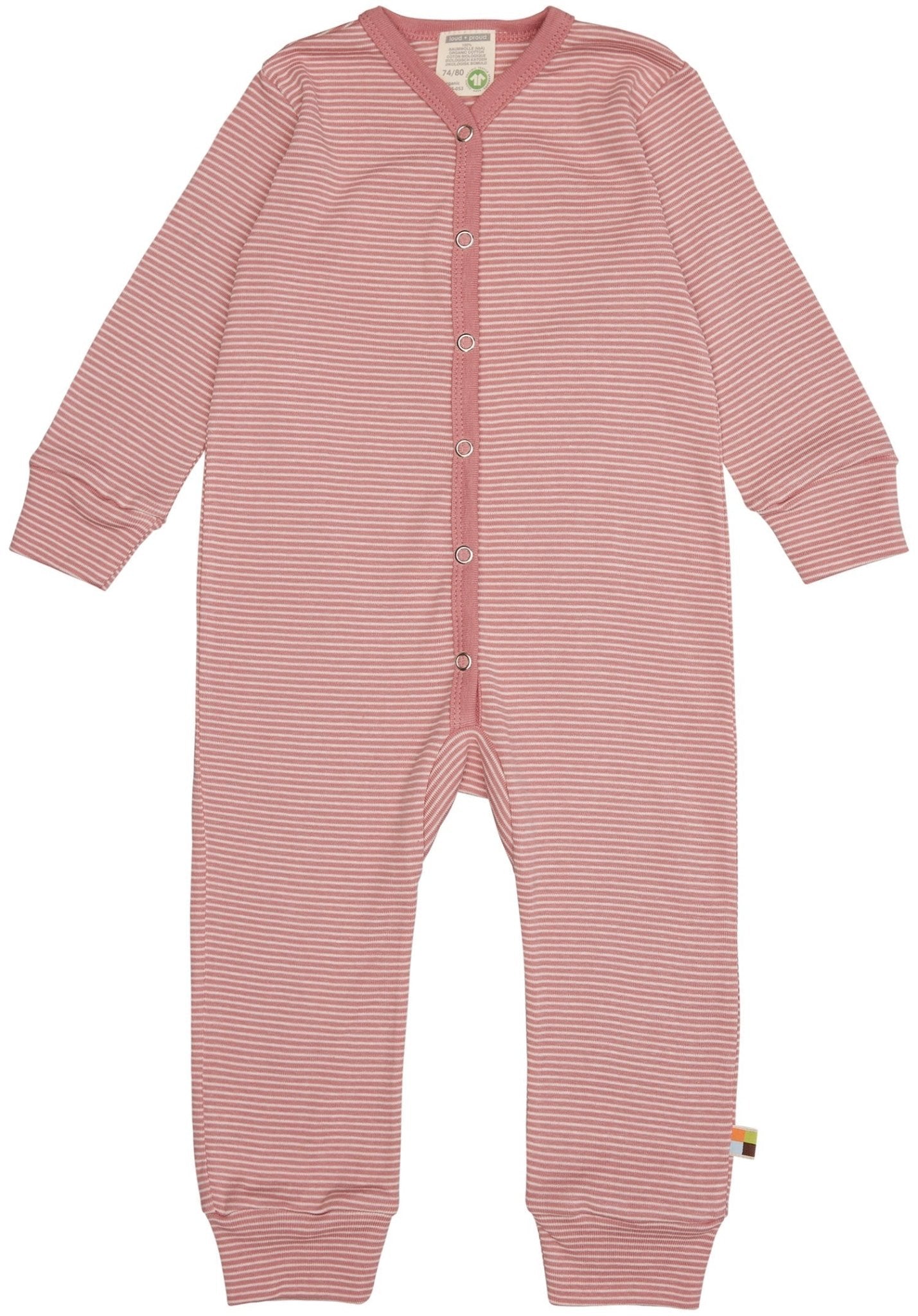 Schlafoverall Streifen aus Feinripp - loud + proud - 2106 - blo - 50/56