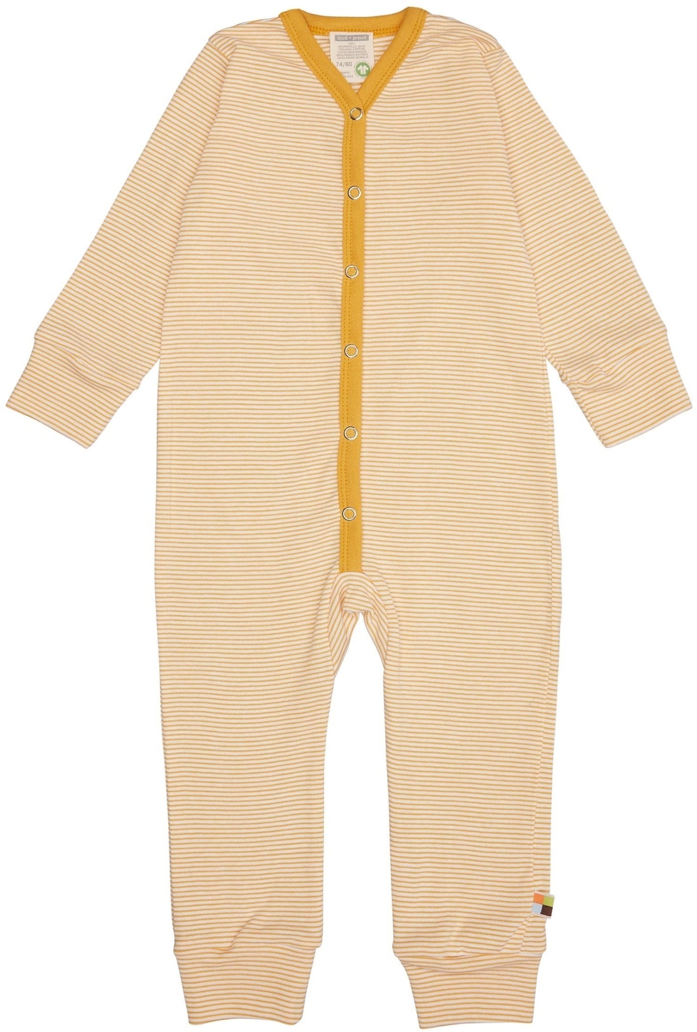 Schlafoverall Streifen aus Feinripp - loud + proud - 2106 - cu - 50/56