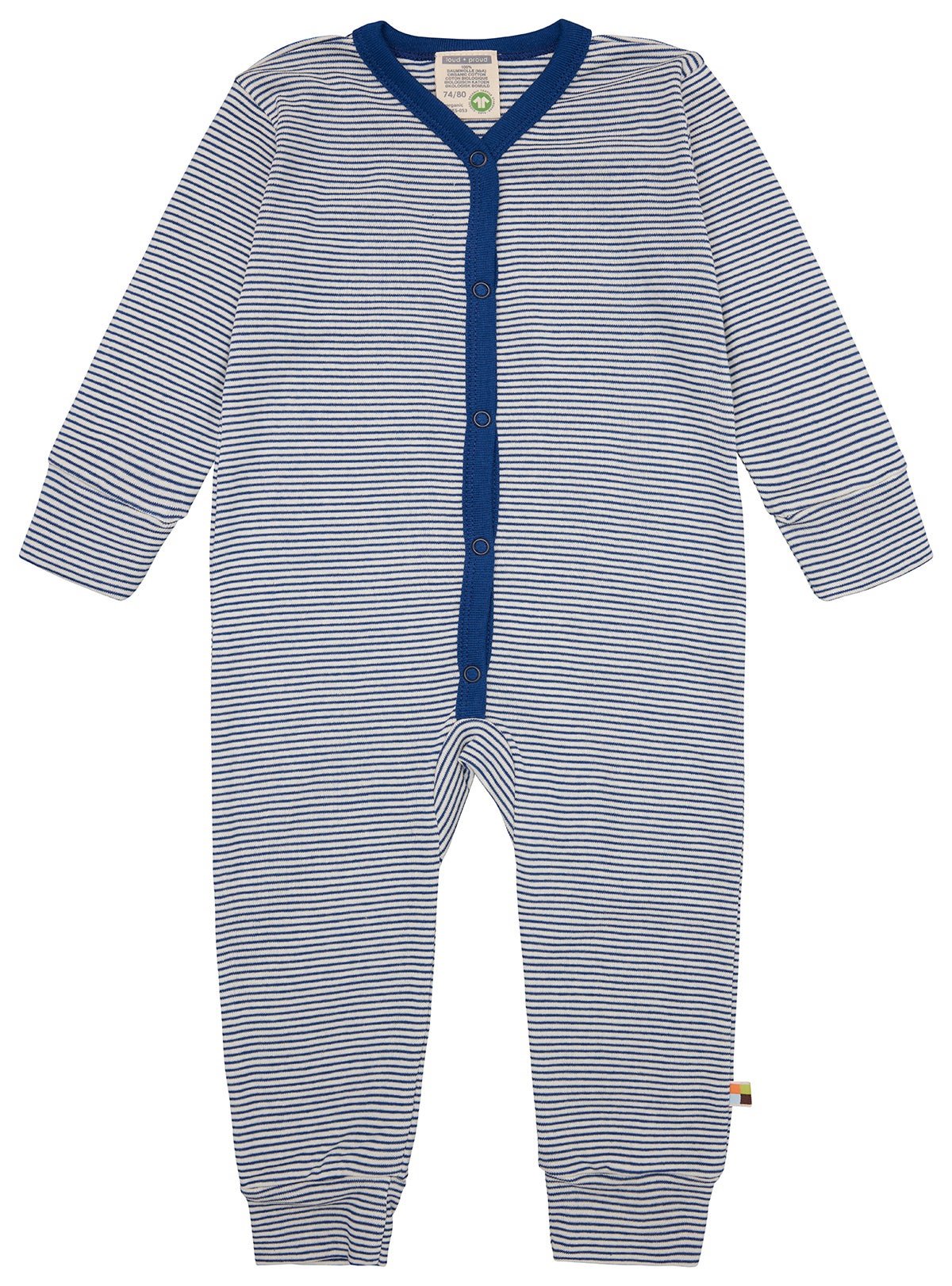 Schlafoverall Streifen aus Feinripp - loud + proud - 2106 - ul - 50/56