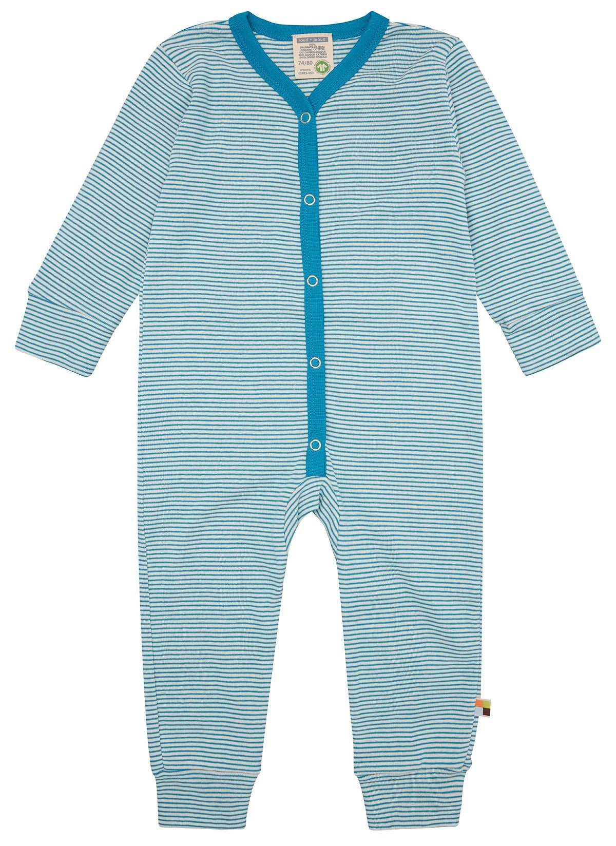 Schlafoverall Streifen aus Feinripp - loud + proud - 2106 - pe - 50/56