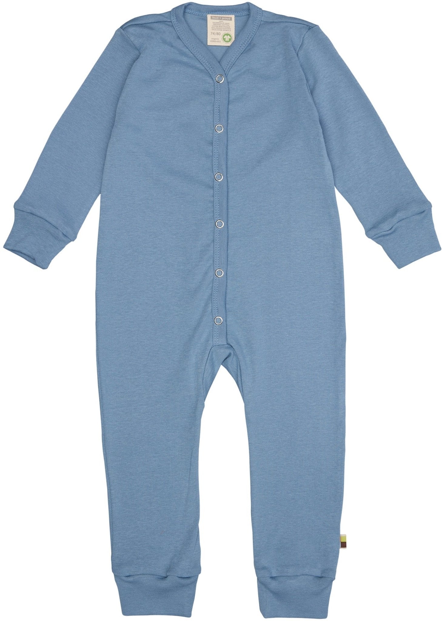 Schlafoverall Uni aus Feinripp - loud + proud - 2105 - du - 50/56