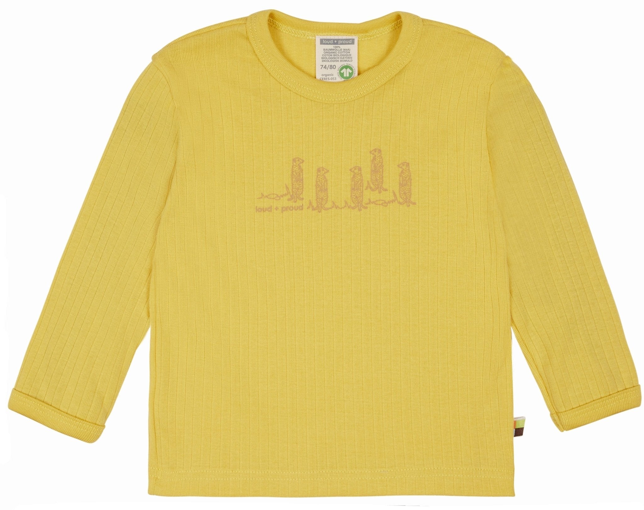 Shirt Derby Rib mit Druck - loud + proud - 1121 - gol - 62/68