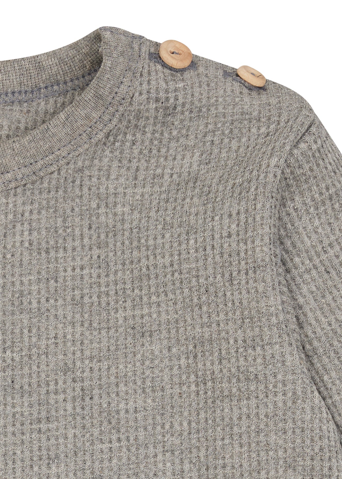 Shirt in Waffelstruktur - loud + proud - 1203 - gr - 62/68