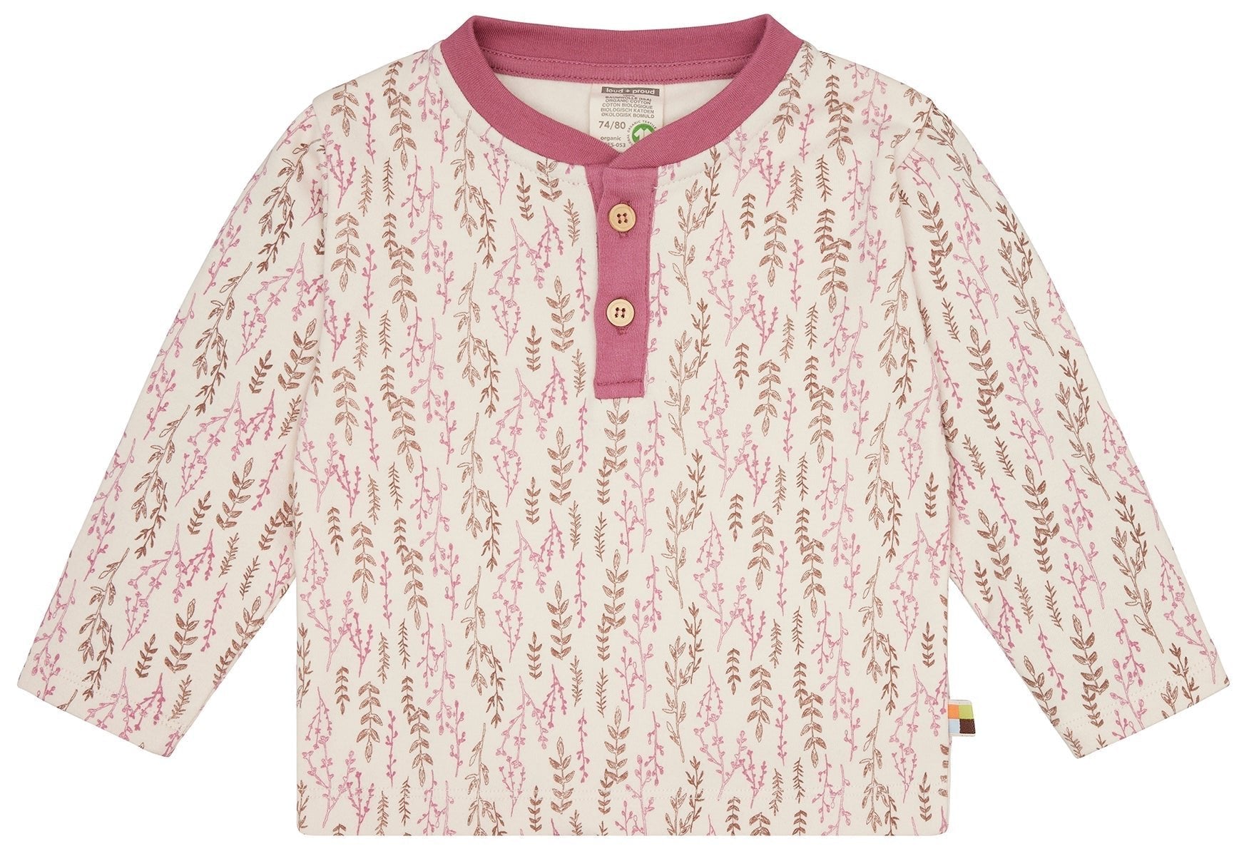 Shirt Interlock mit Druck - loud + proud - 1164 - rou - 62/68