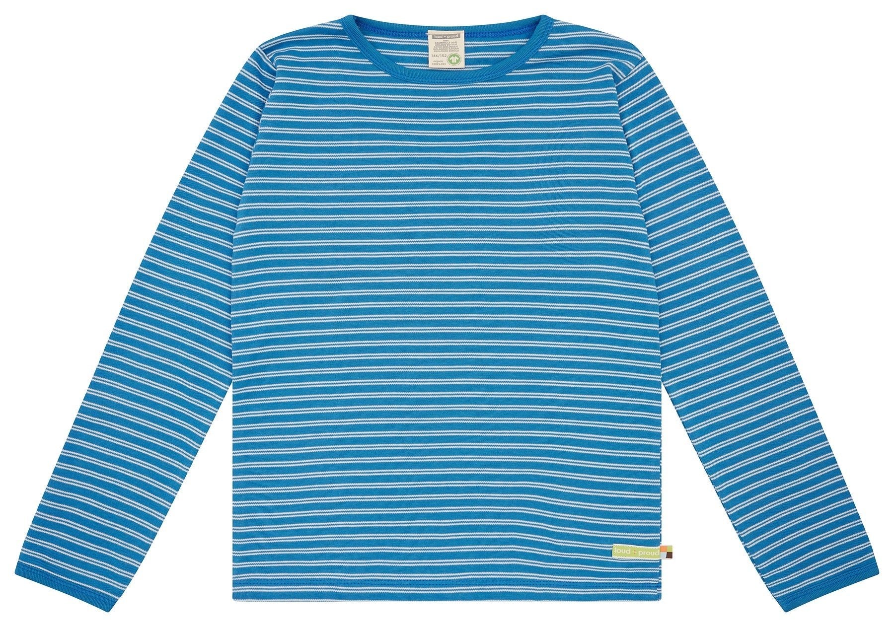 Shirt langarm gestreift - loud + proud - 1158K - azu - 134/140