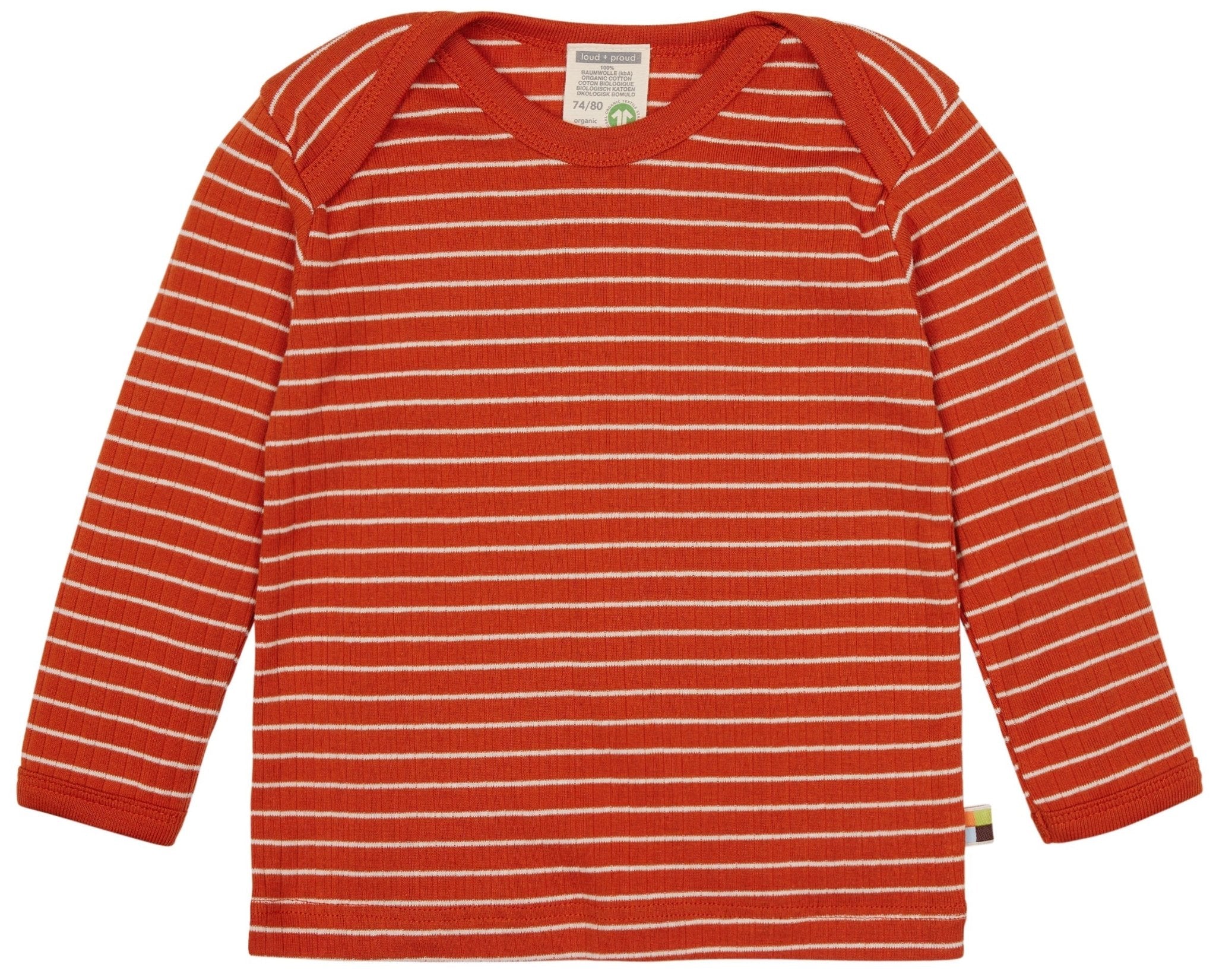 Shirt langarm gestreift mit Rippe - loud + proud - 1134 - ter - 62/68