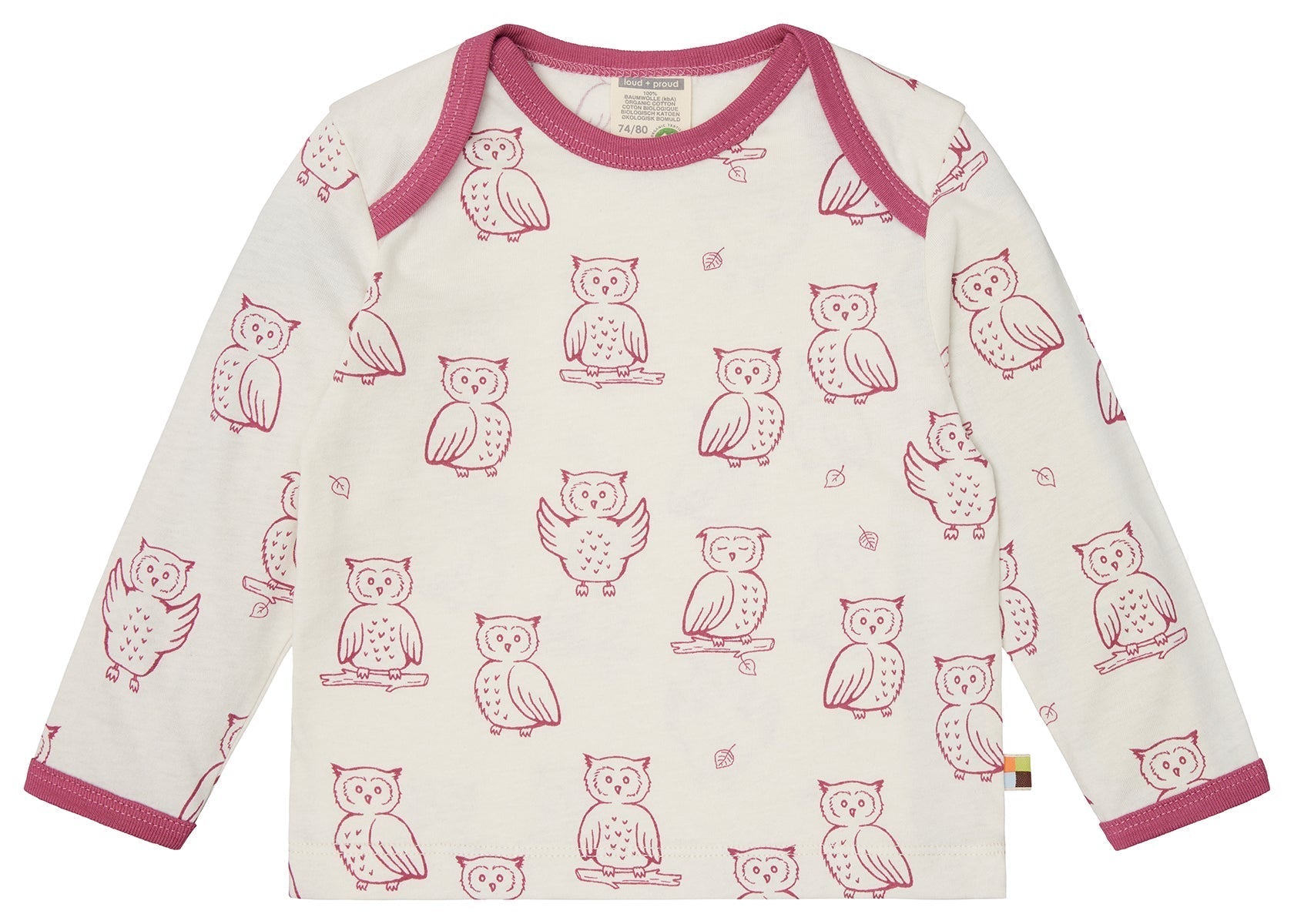 Shirt langarm mit Druck - loud + proud - 1157 - rou - 62/68