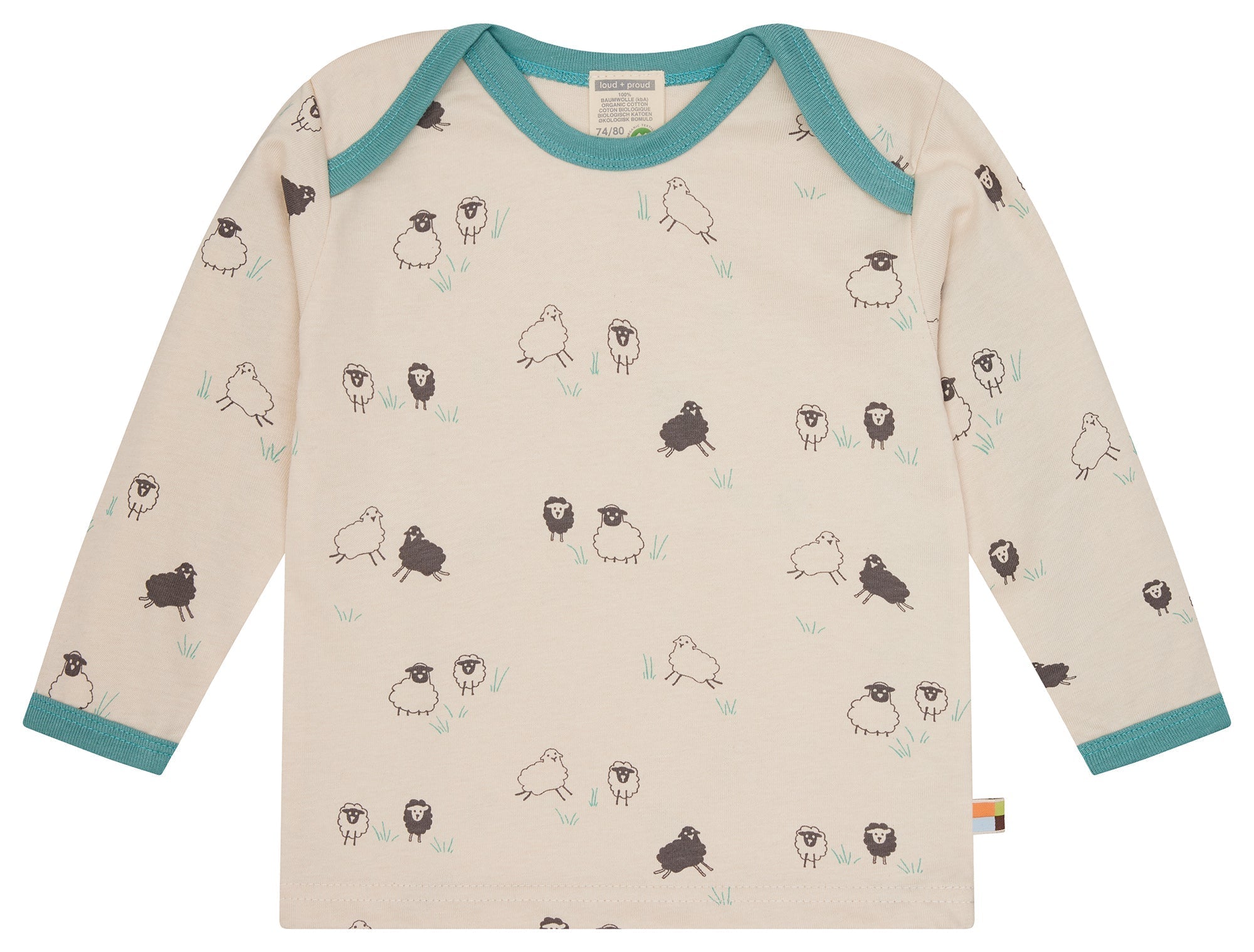 Shirt langarm mit Druck - loud + proud - 1197 - ore - 62/68