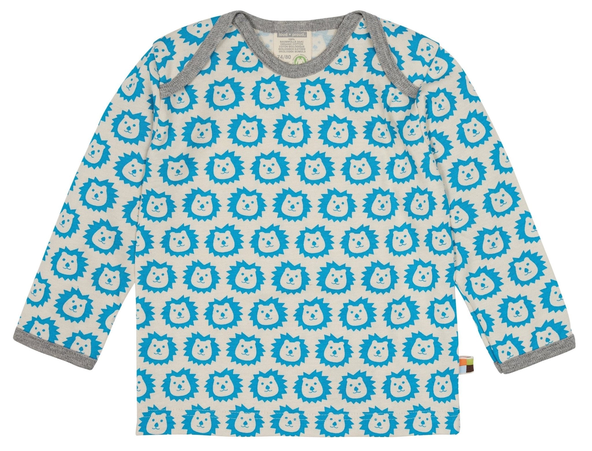 Shirt langarm mit Druck - loud + proud - 1112 - aq - 62/68