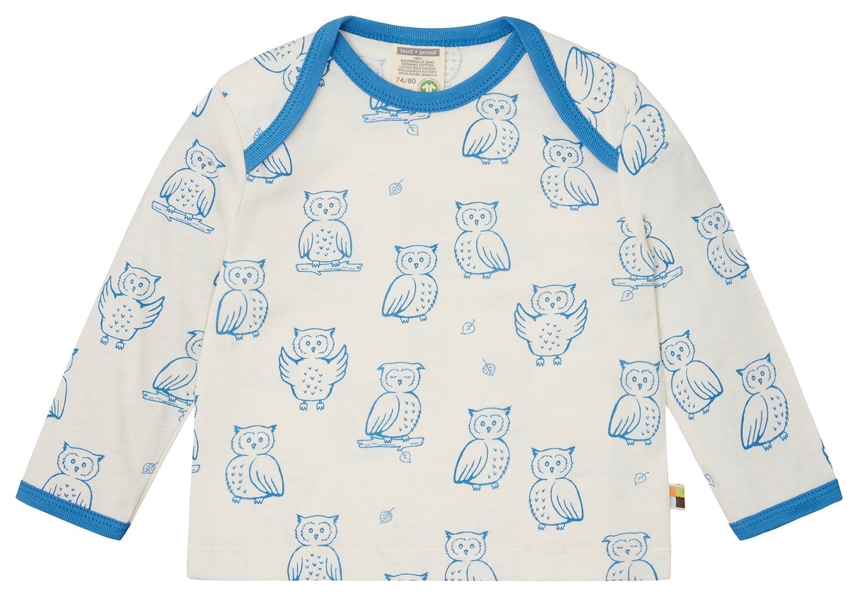 Shirt langarm mit Druck - loud + proud - 1157 - azu - 62/68