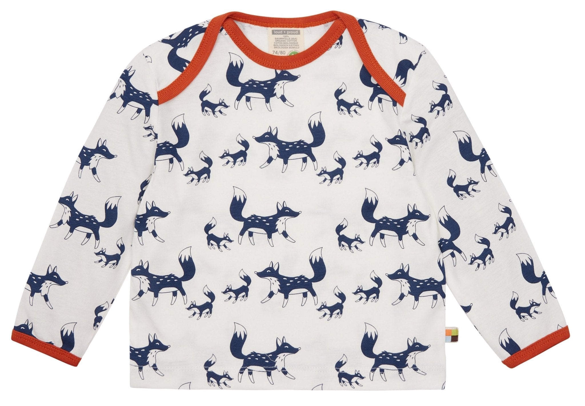 Shirt langarm mit Druck - loud + proud - 1131 - ul - 62/68