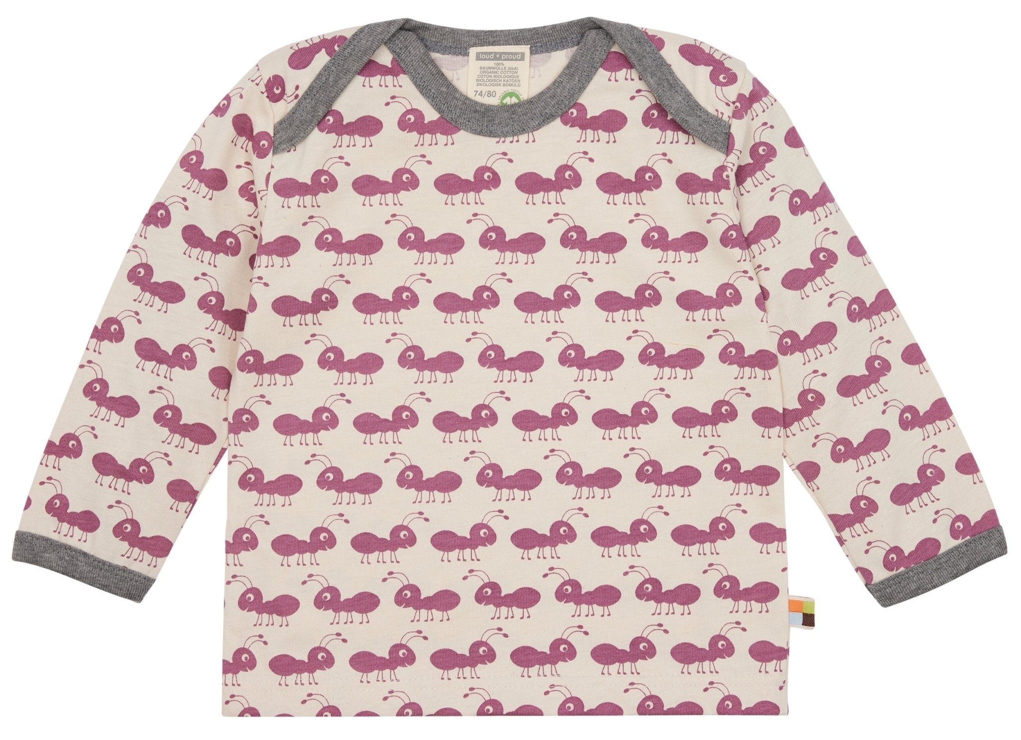 Shirt Langarm mit Druck Ameisen - loud + proud - 2077 - grp - 62/68