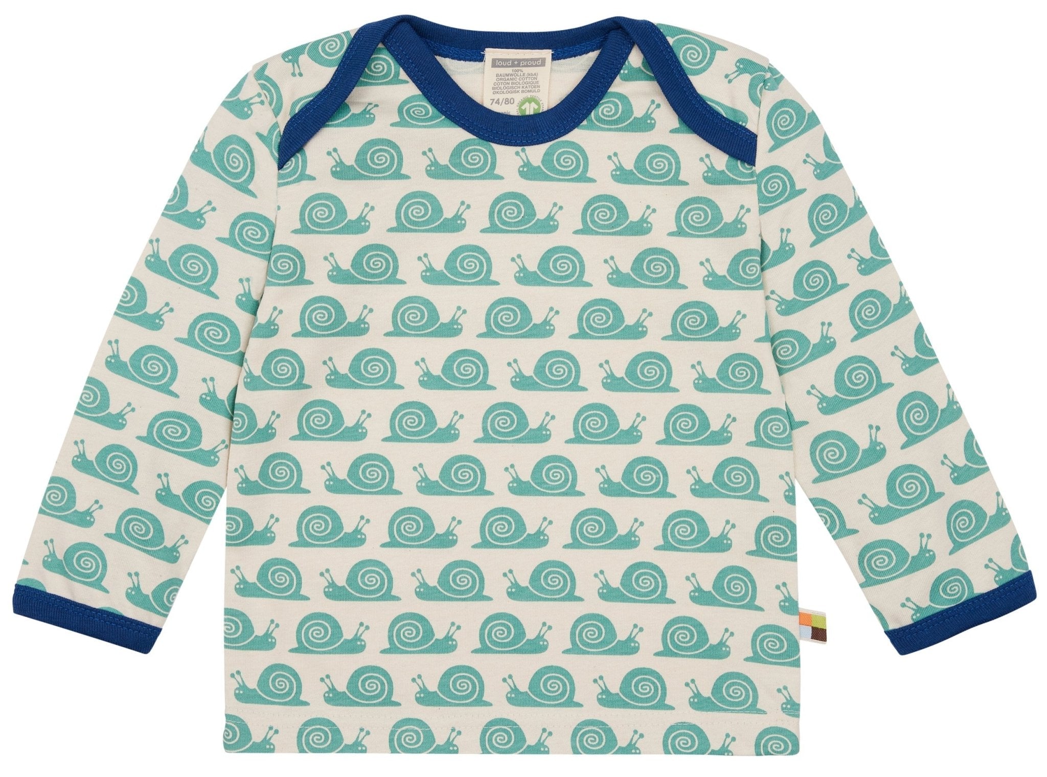 Shirt Langarm mit Druck Schnecken - loud + proud - 2093 - ore - 62/68