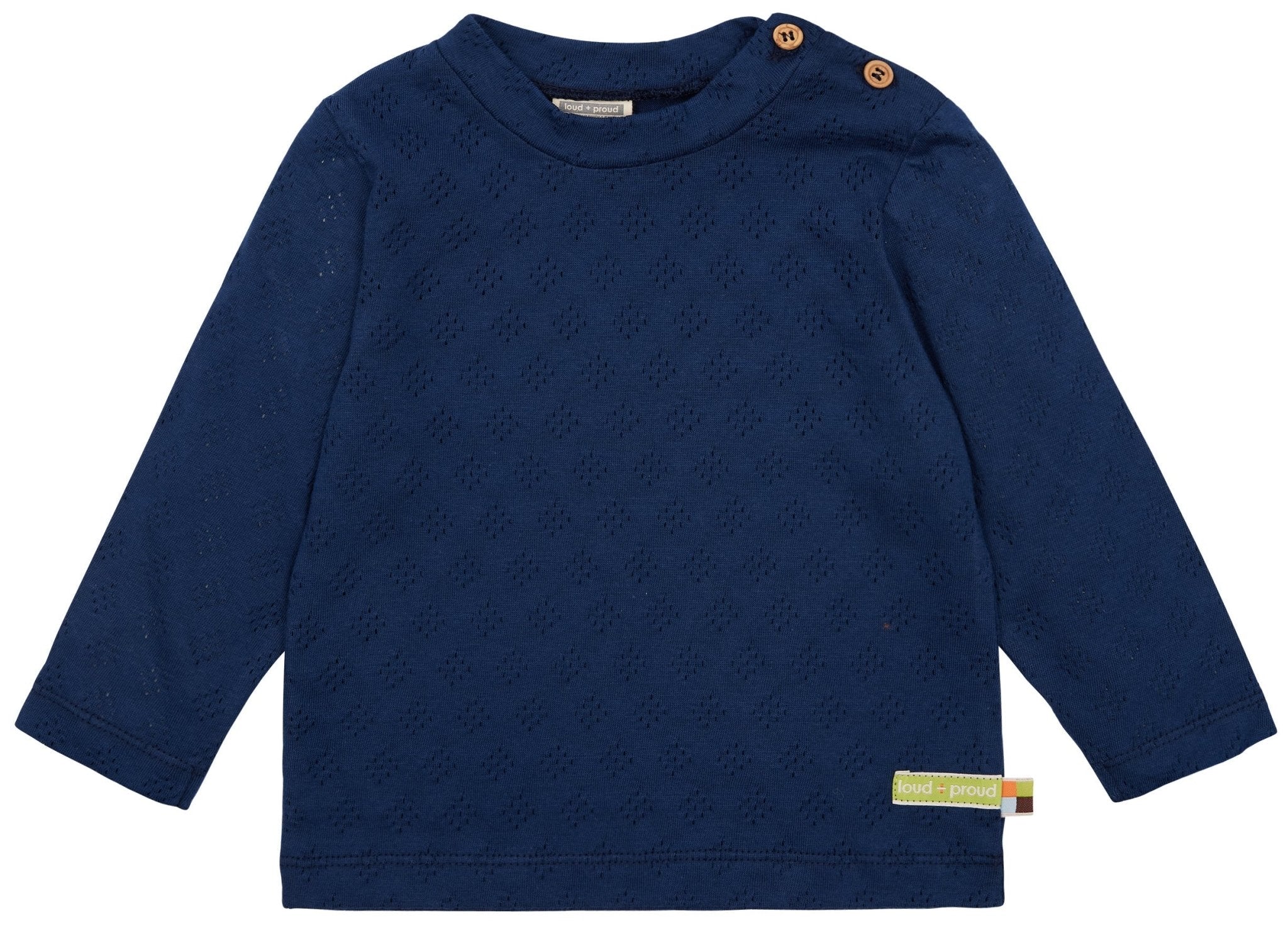 Shirt langarm mit Lochmuster - loud + proud - 1136 - ul - 62/68