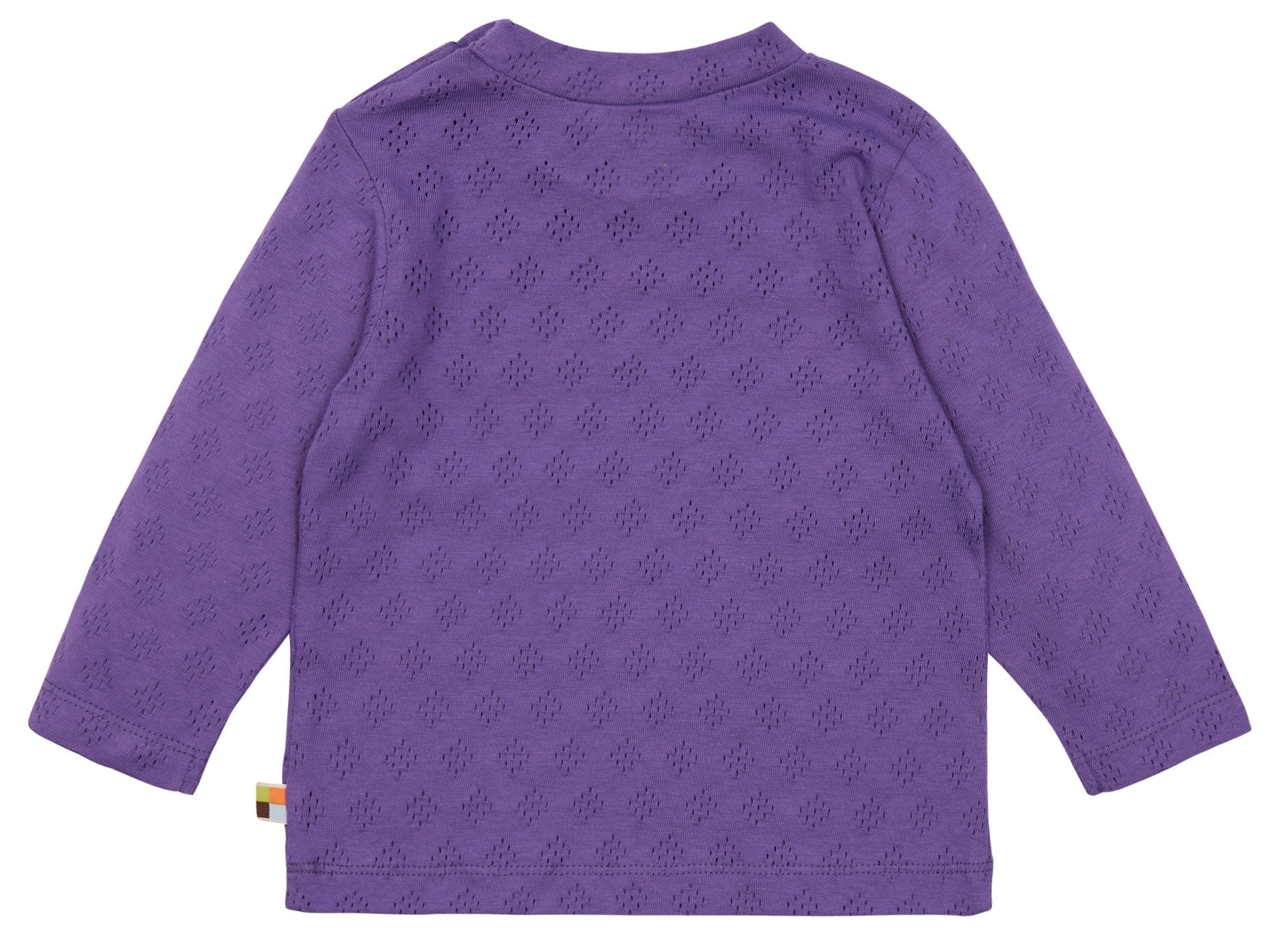 Shirt langarm mit Lochmuster - loud + proud - 1136 - vio - 62/68