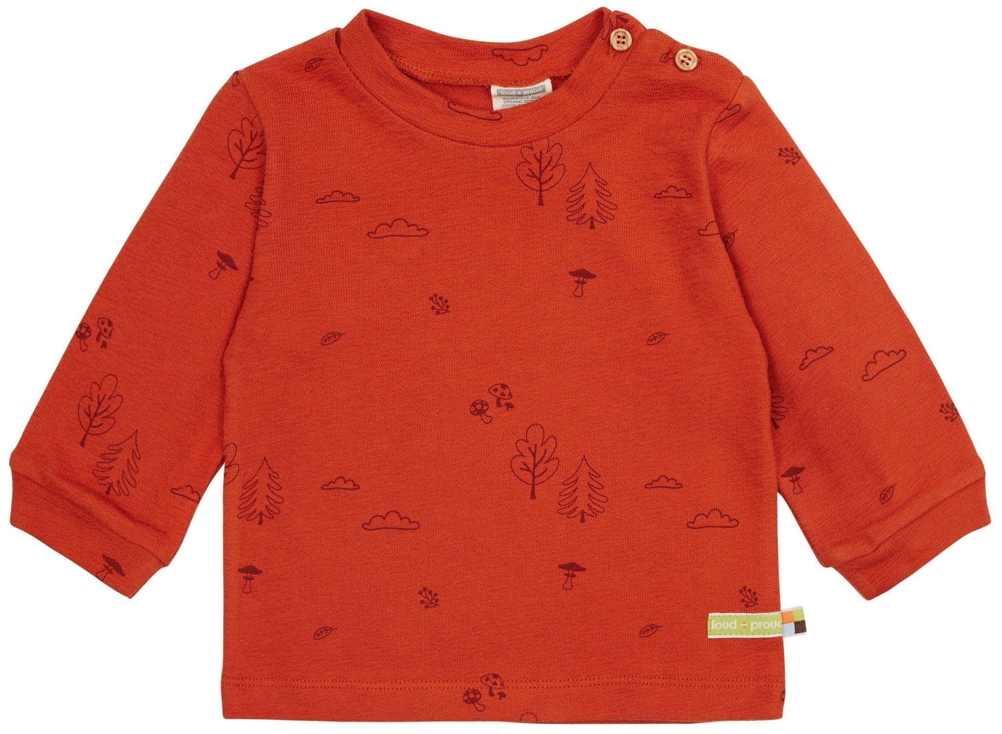 Shirt langarm Strukturstrick mit Druck - loud + proud - 1135 - ter - 62/68