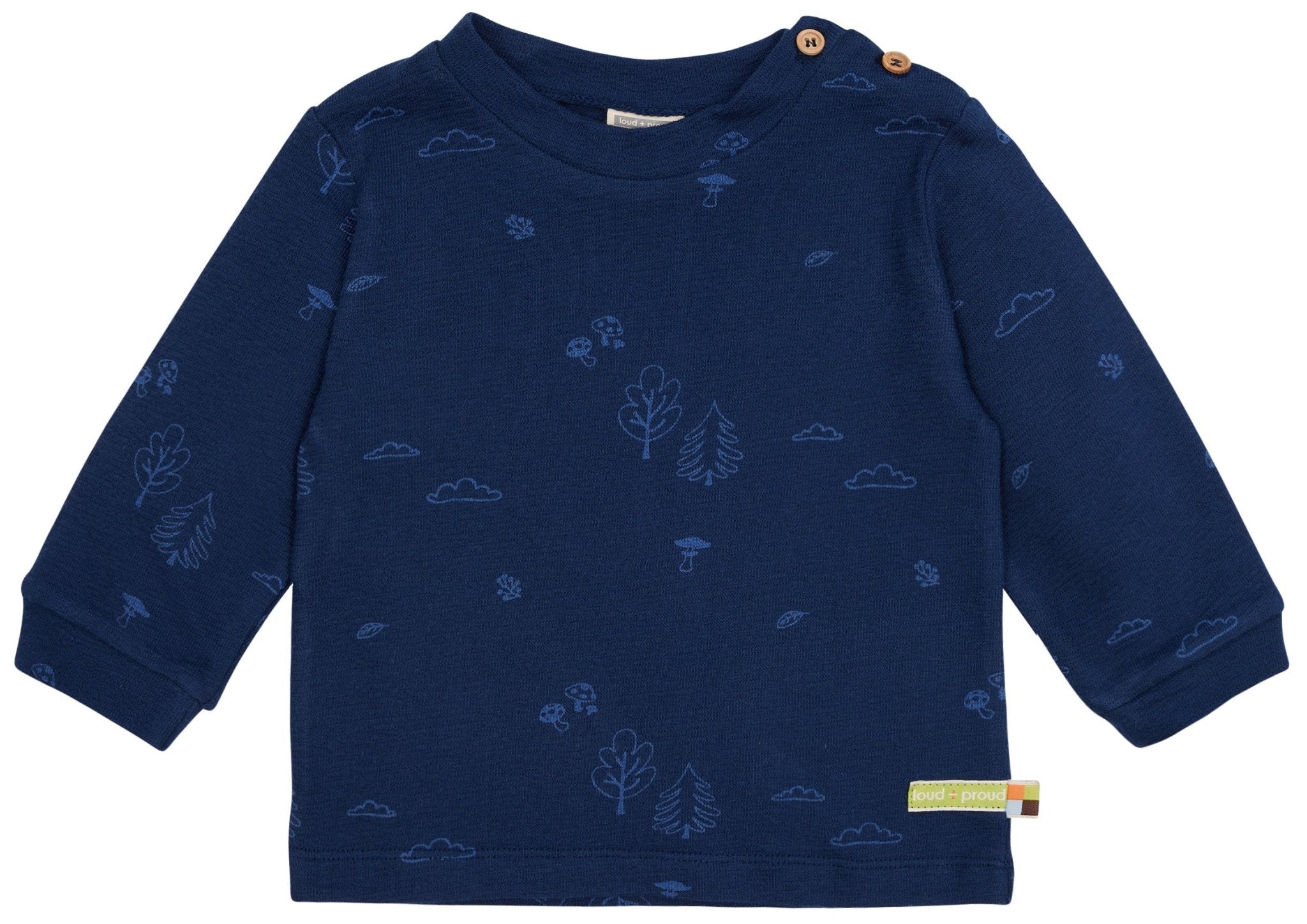 Shirt langarm Strukturstrick mit Druck - loud + proud - 1135 - ul - 62/68