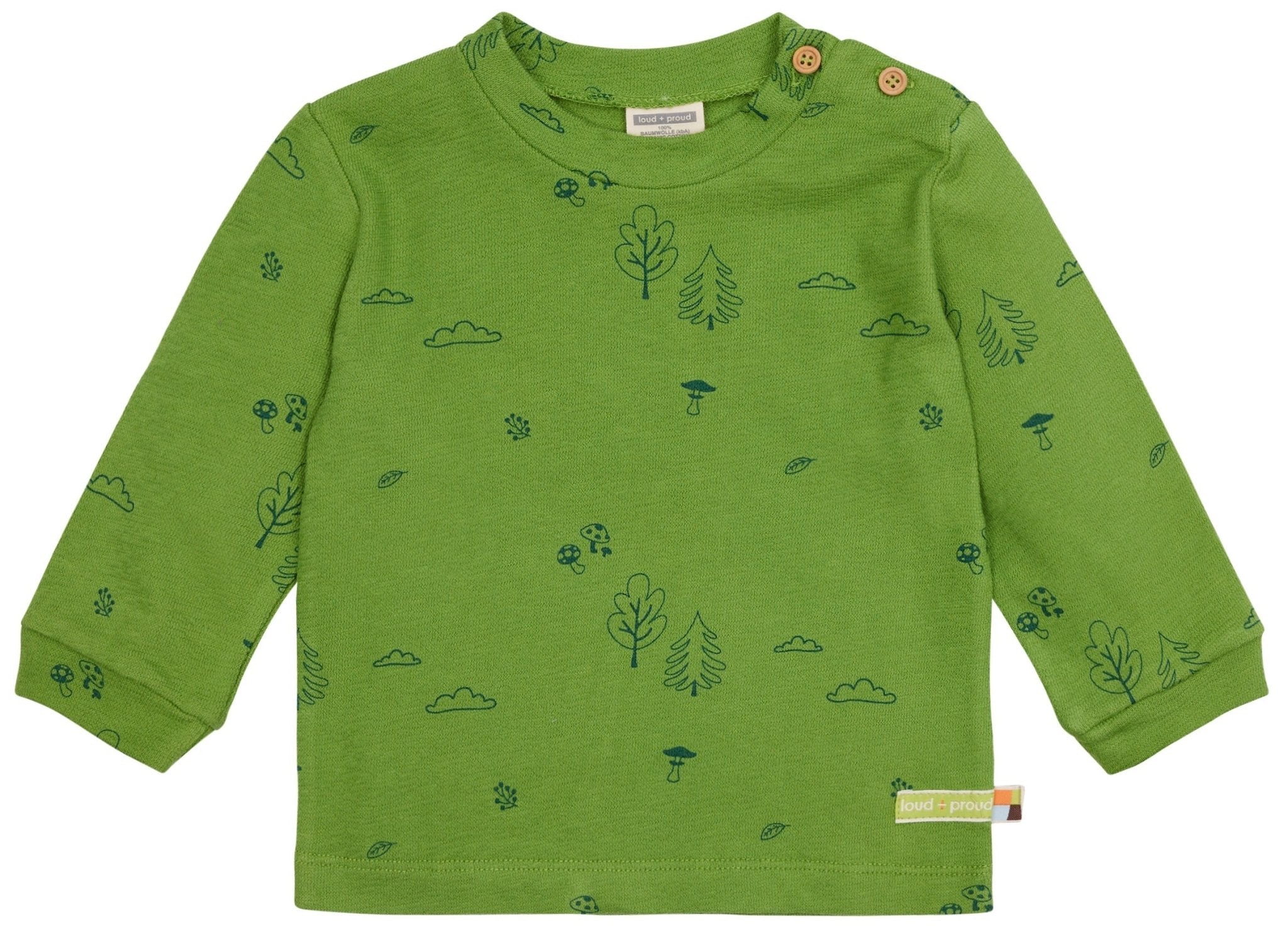 Shirt langarm Strukturstrick mit Druck - loud + proud - 1135 - grs - 62/68
