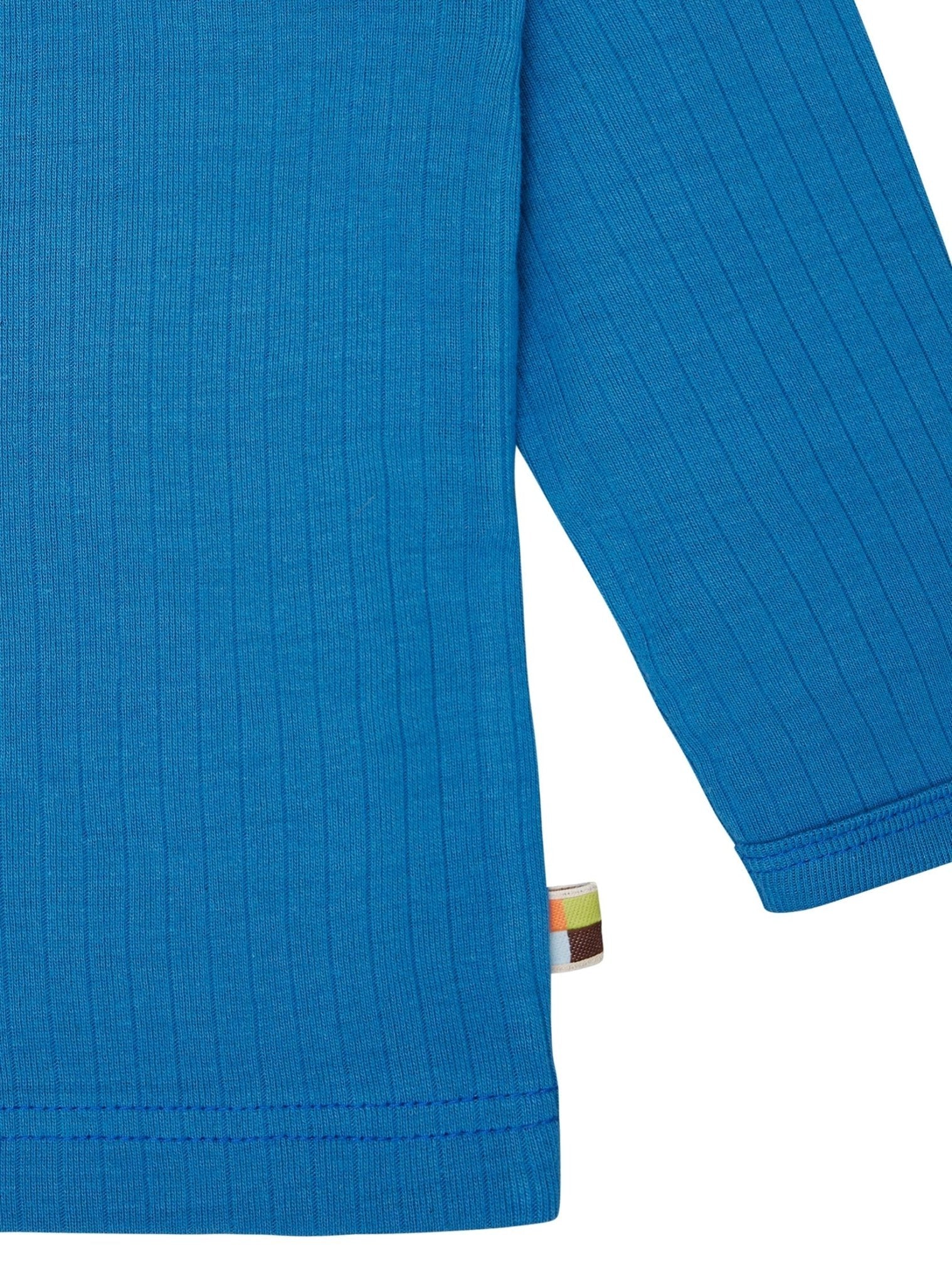 Shirt langarm Uni mit Rippe - loud + proud - 1163 - azu - 62/68