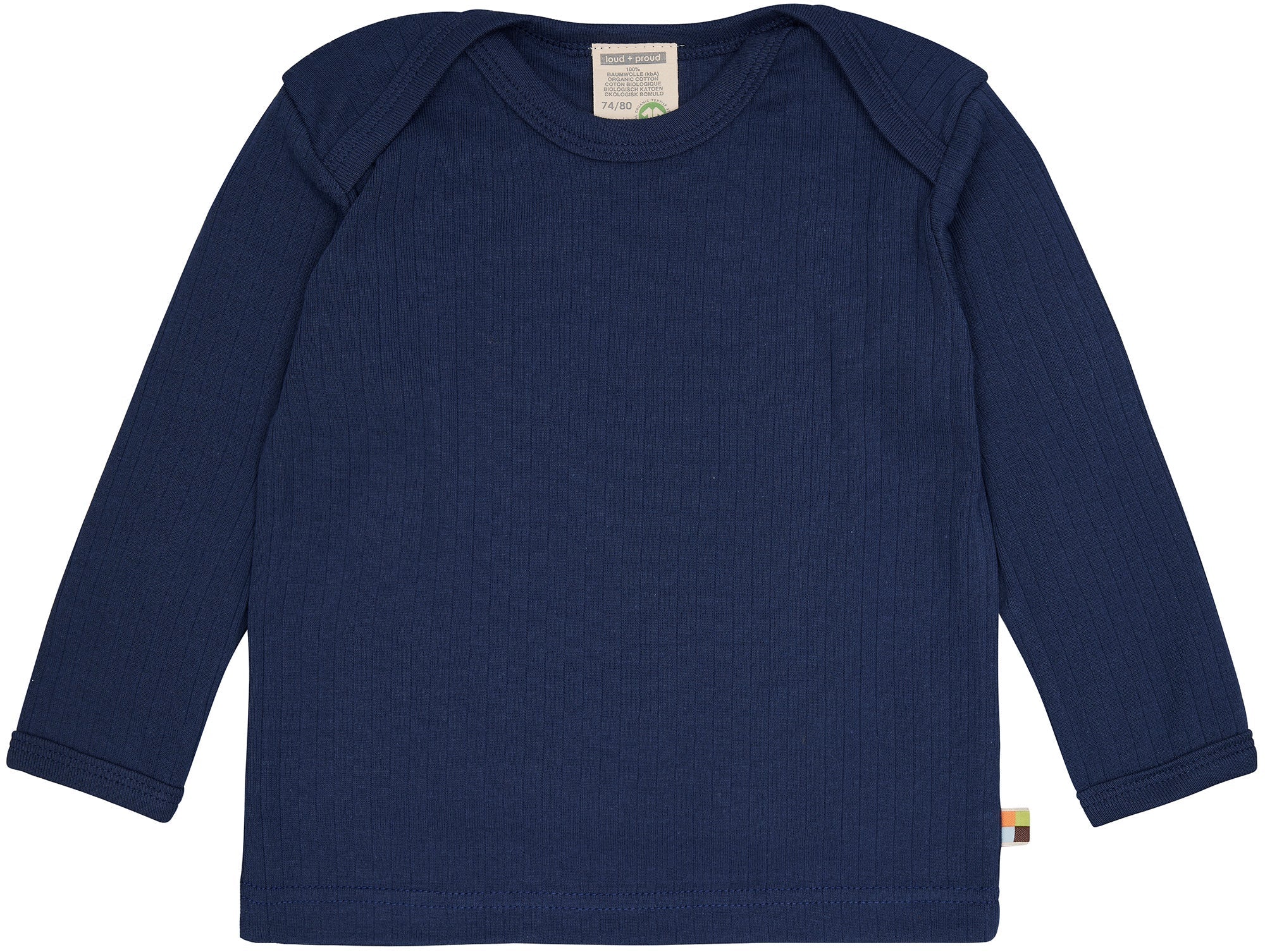 Shirt langarm Uni mit Rippe - loud + proud - 1133 - ul - 50/56