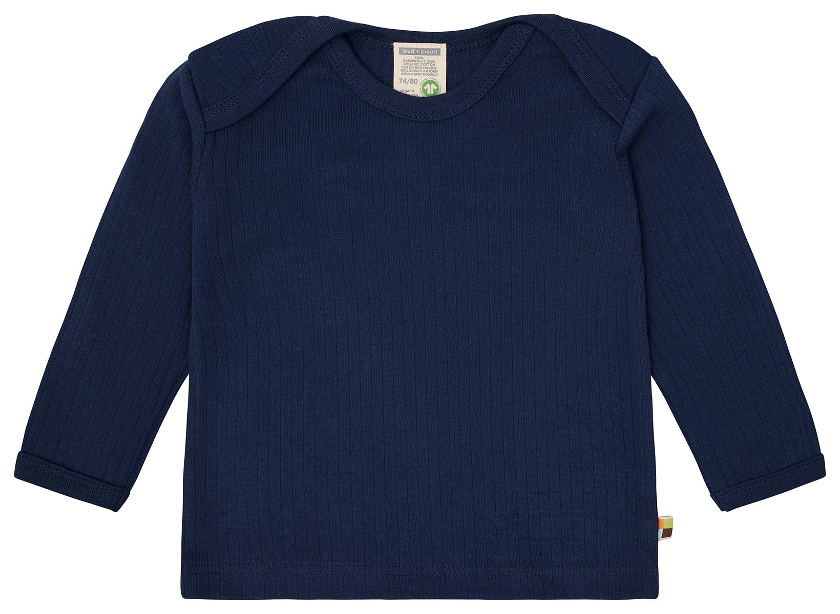 Shirt langarm Uni mit Rippe - loud + proud - 1163 - ul - 62/68