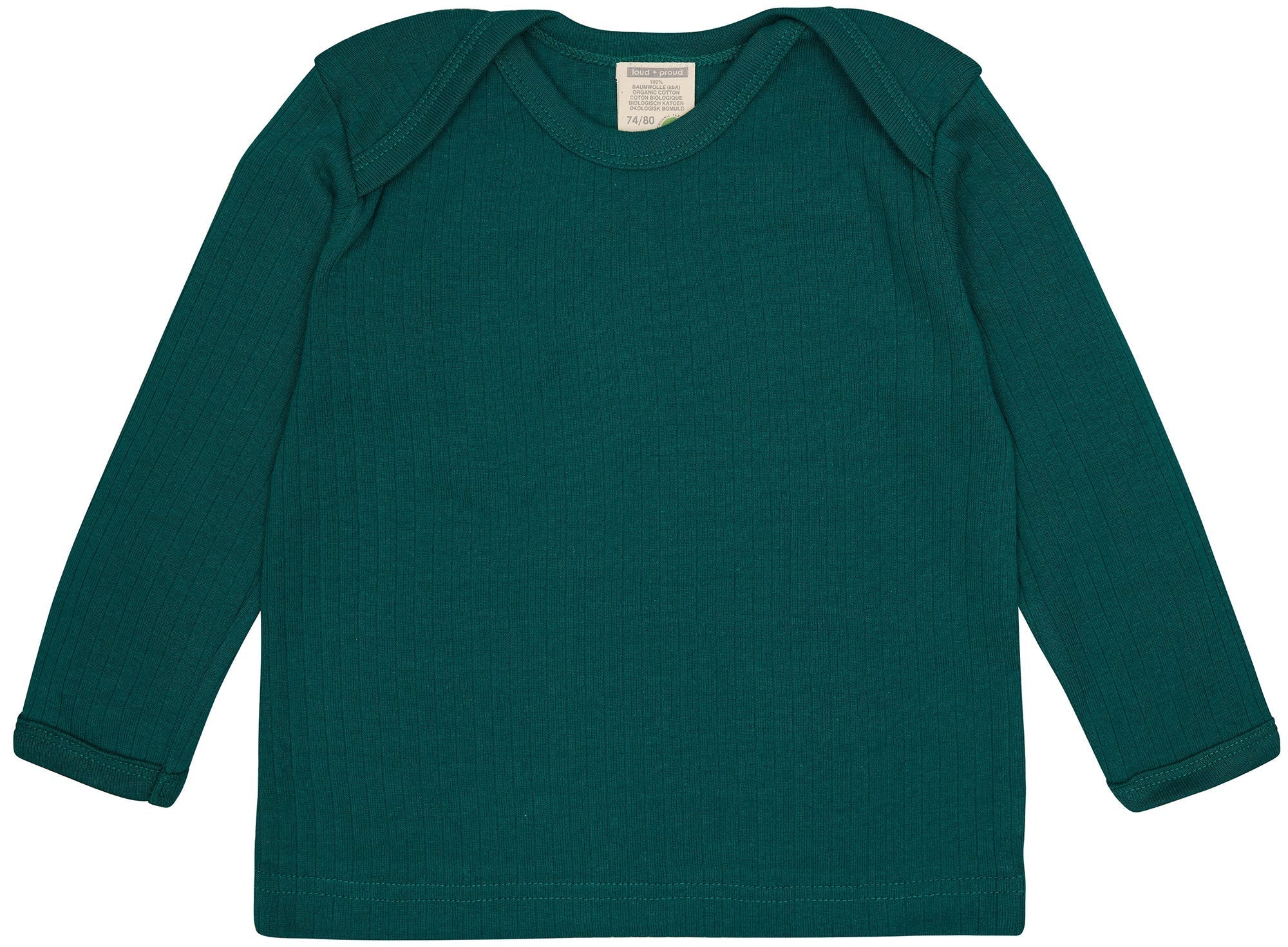 Shirt langarm Uni mit Rippe - loud + proud - 1133 - bot - 50/56