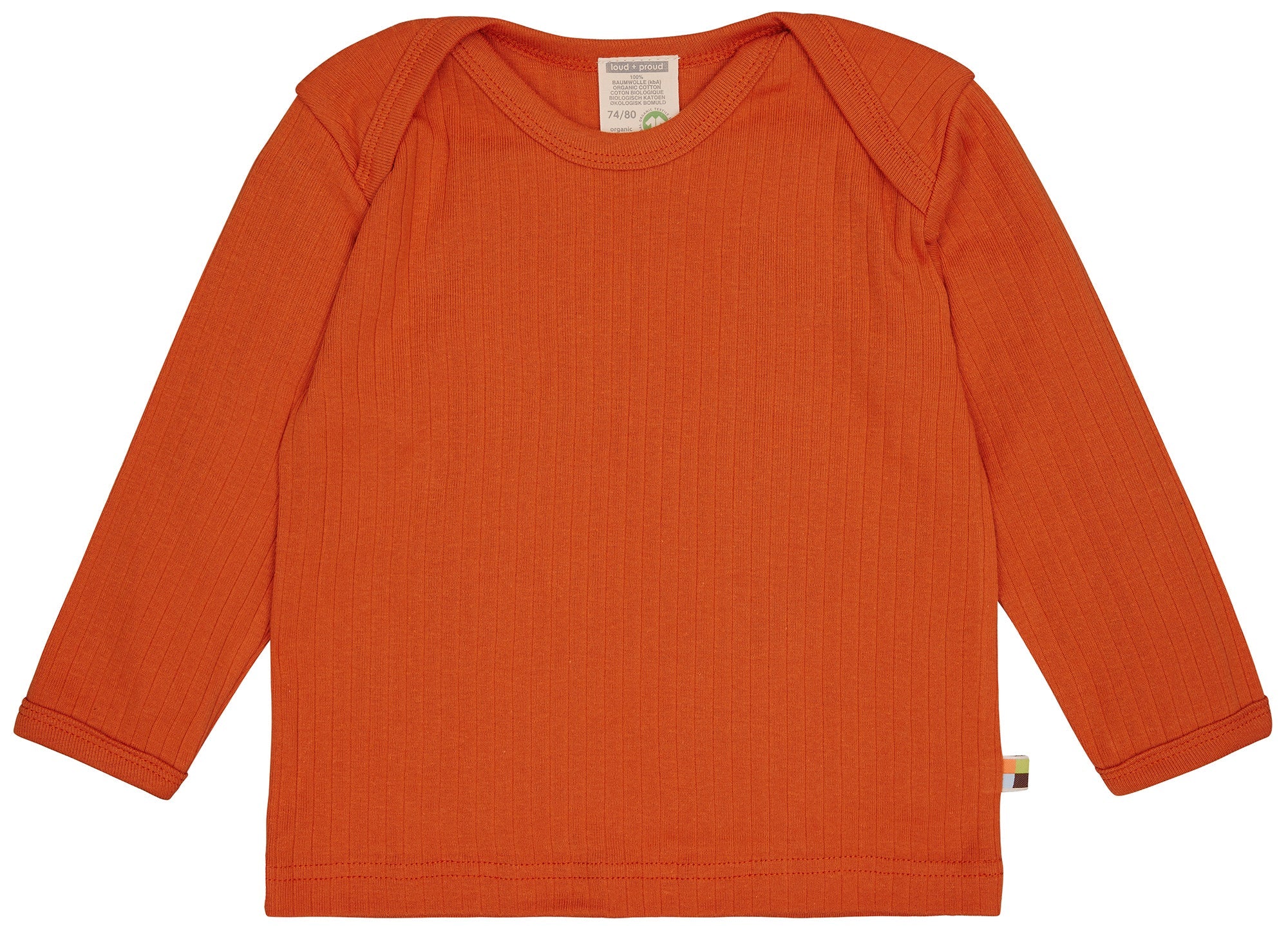 Shirt langarm Uni mit Rippe - loud + proud - 1133 - ter - 50/56