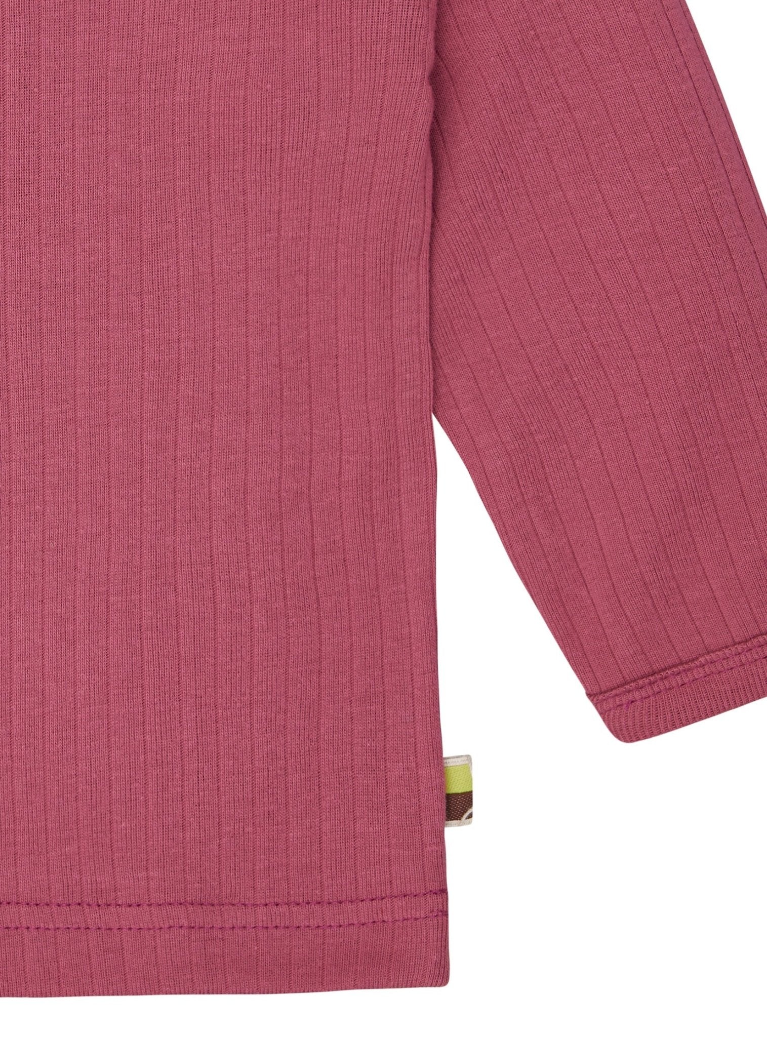 Shirt langarm Uni mit Rippe - loud + proud - 1163 - rou - 62/68