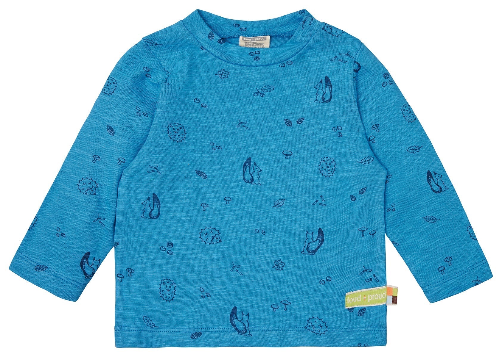 Shirt Slub Jersey mit Druck - loud + proud - 1159 - azu - 62/68