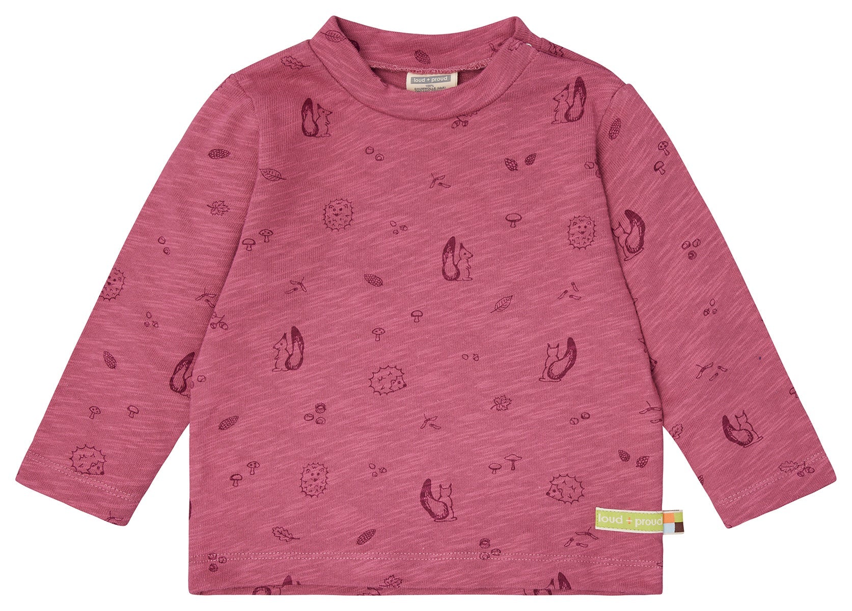 Shirt Slub Jersey mit Druck - loud + proud - 1159 - rou - 62/68