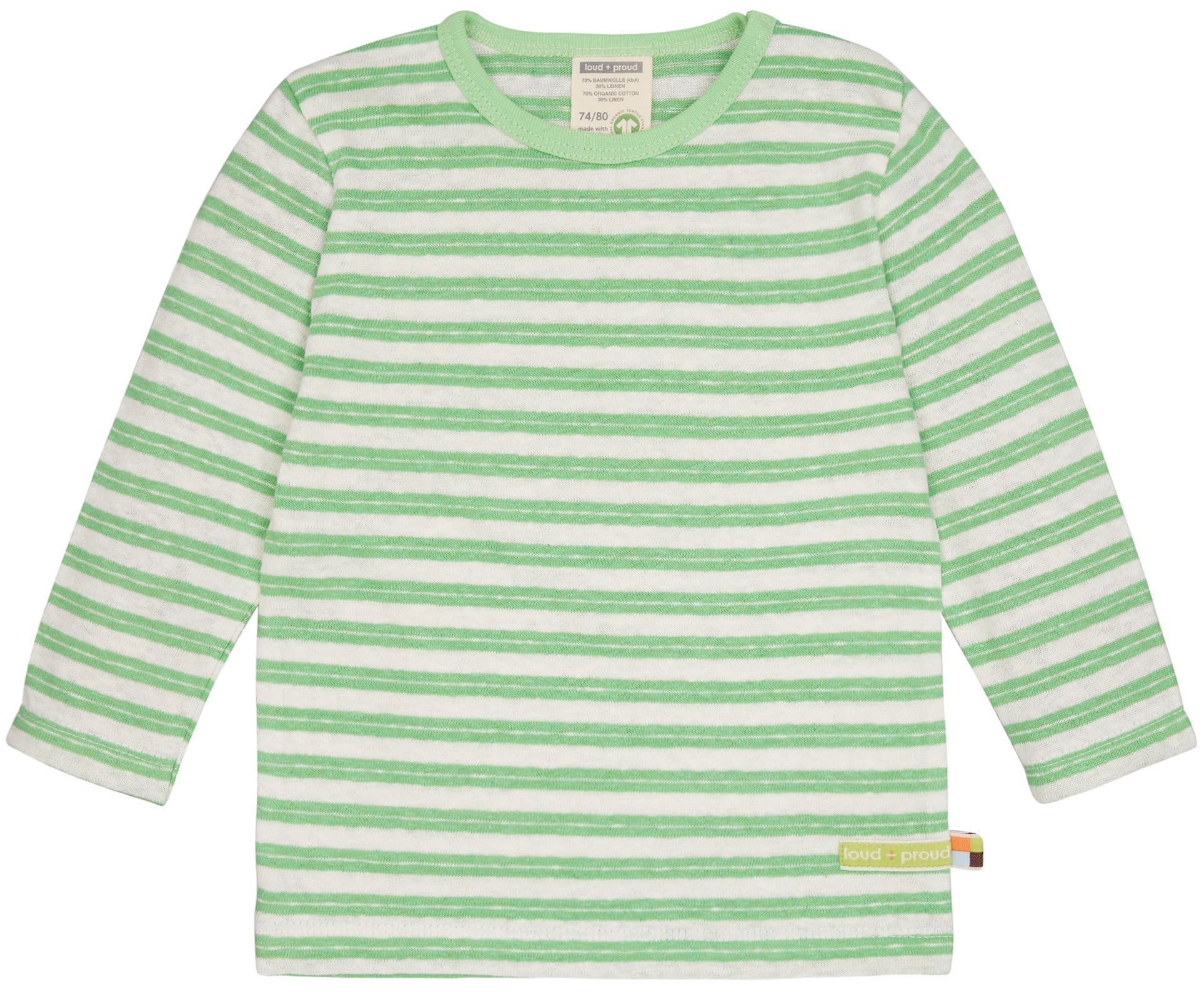 Shirt Streifen mit Leinen - loud + proud - 1146 - op - 62/68