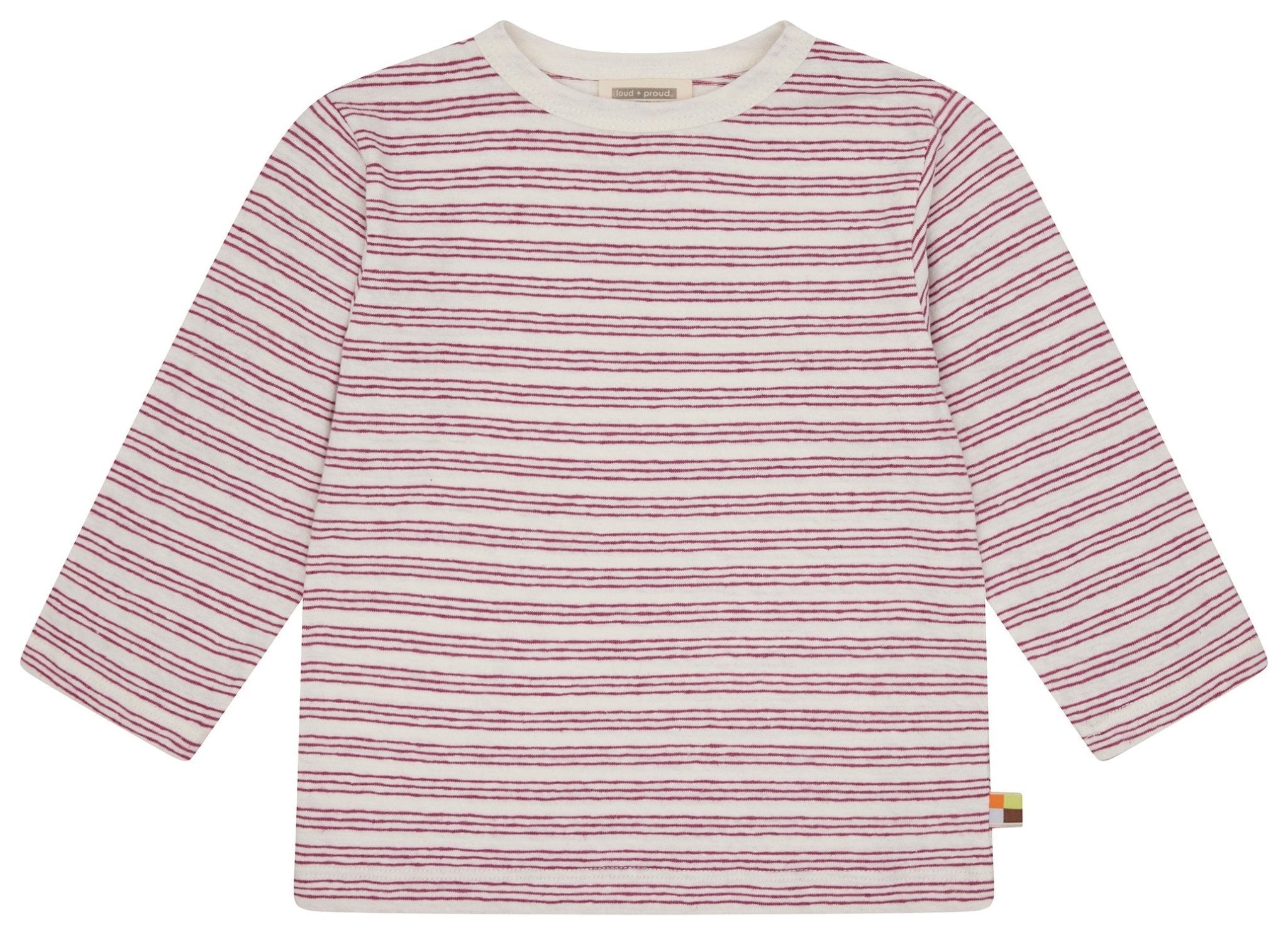 Shirt Streifen mit Leinen - loud + proud - 1180 - rou - 62/68