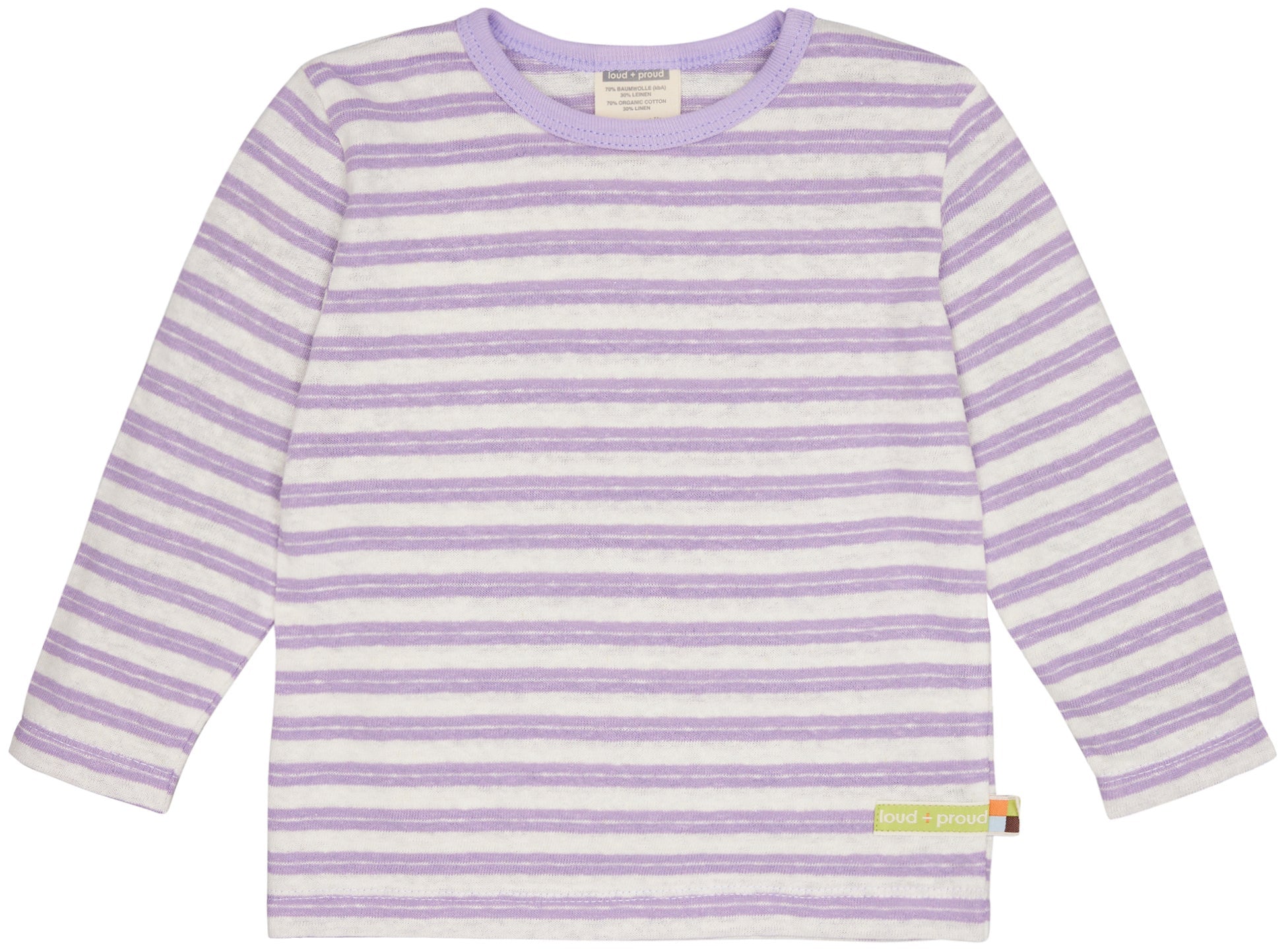 Shirt Streifen mit Leinen - loud + proud - 1146 - lil - 62/68