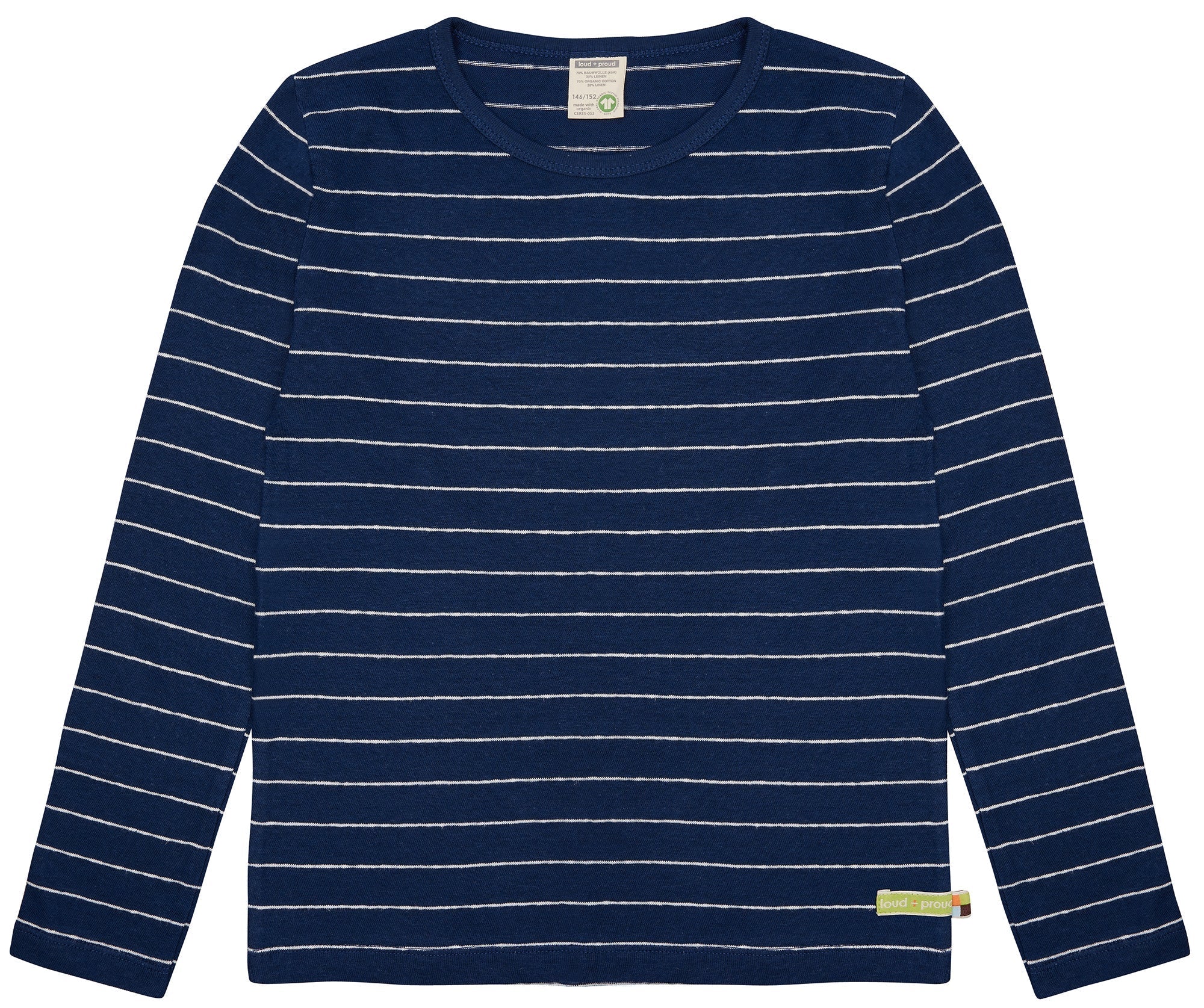 Shirt Streifen mit Leinen - loud + proud - 1115K - ul - 134/140