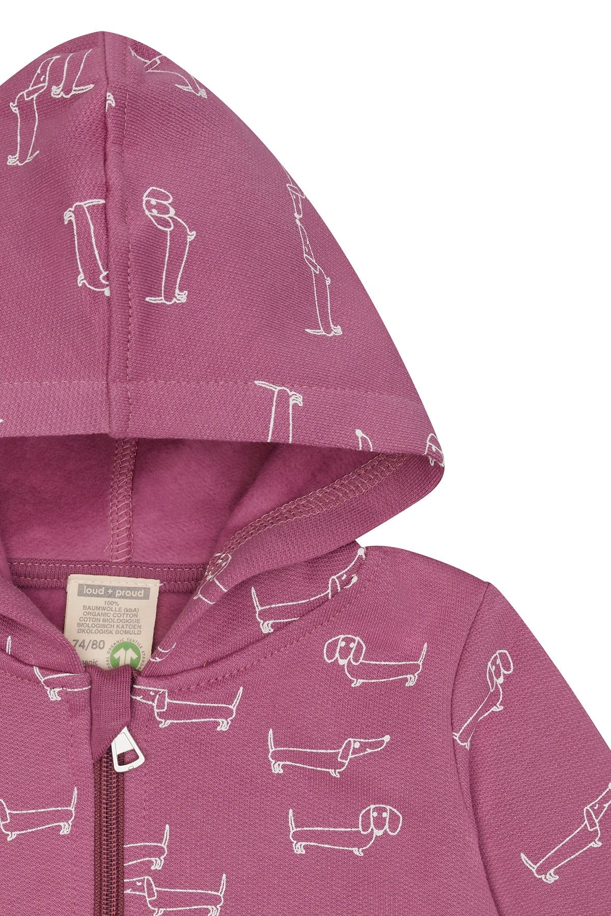 Sweatjacke mit Kapuze - loud + proud - 3162 - grp - 62/68