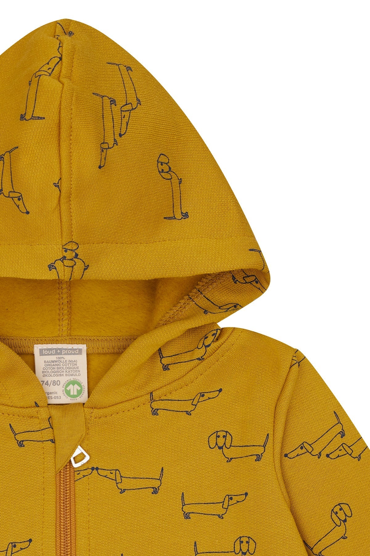 Sweatjacke mit Kapuze - loud + proud - 3162 - cur - 62/68