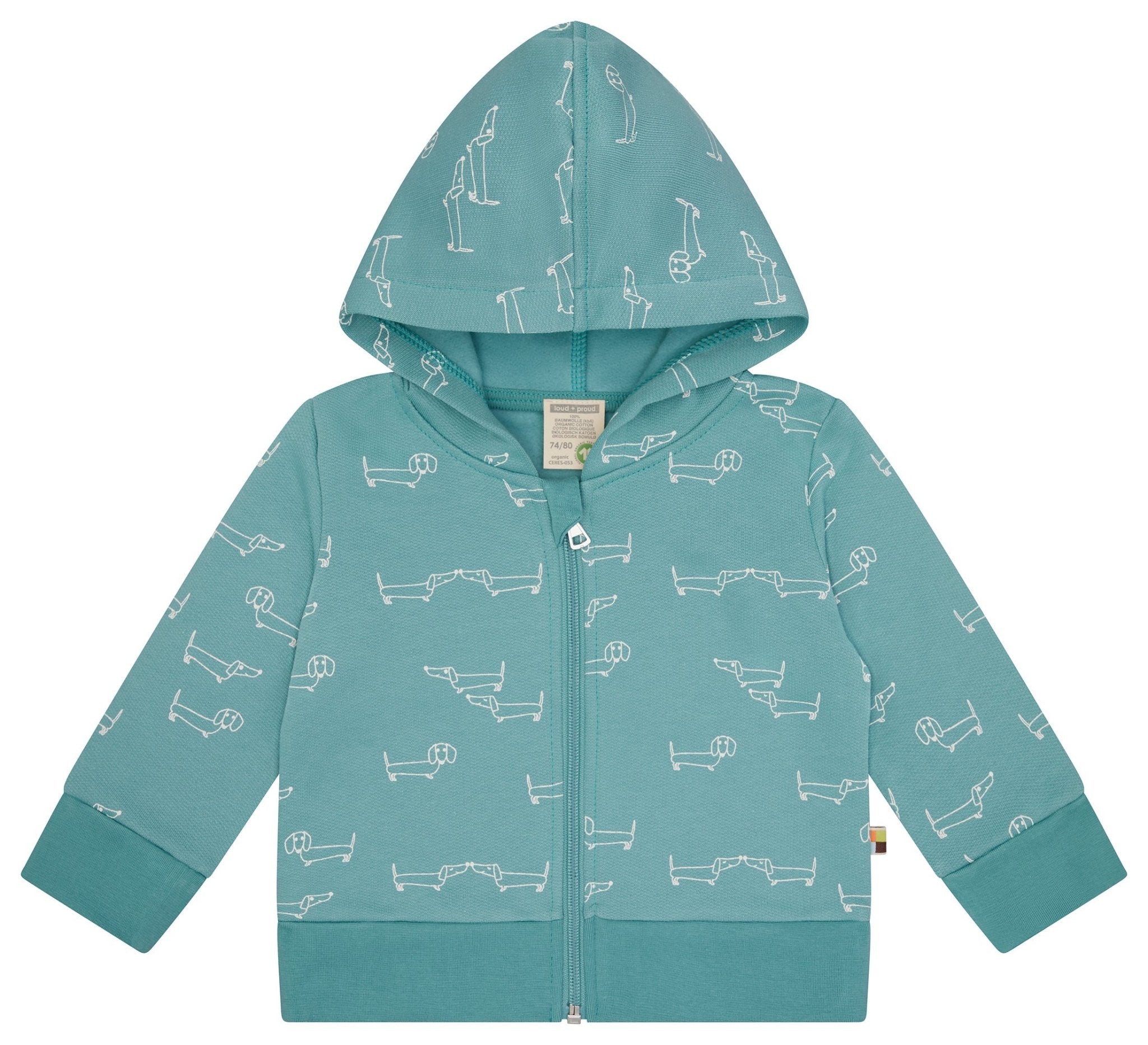 Sweatjacke mit Kapuze - loud + proud - 3162 - ore - 62/68