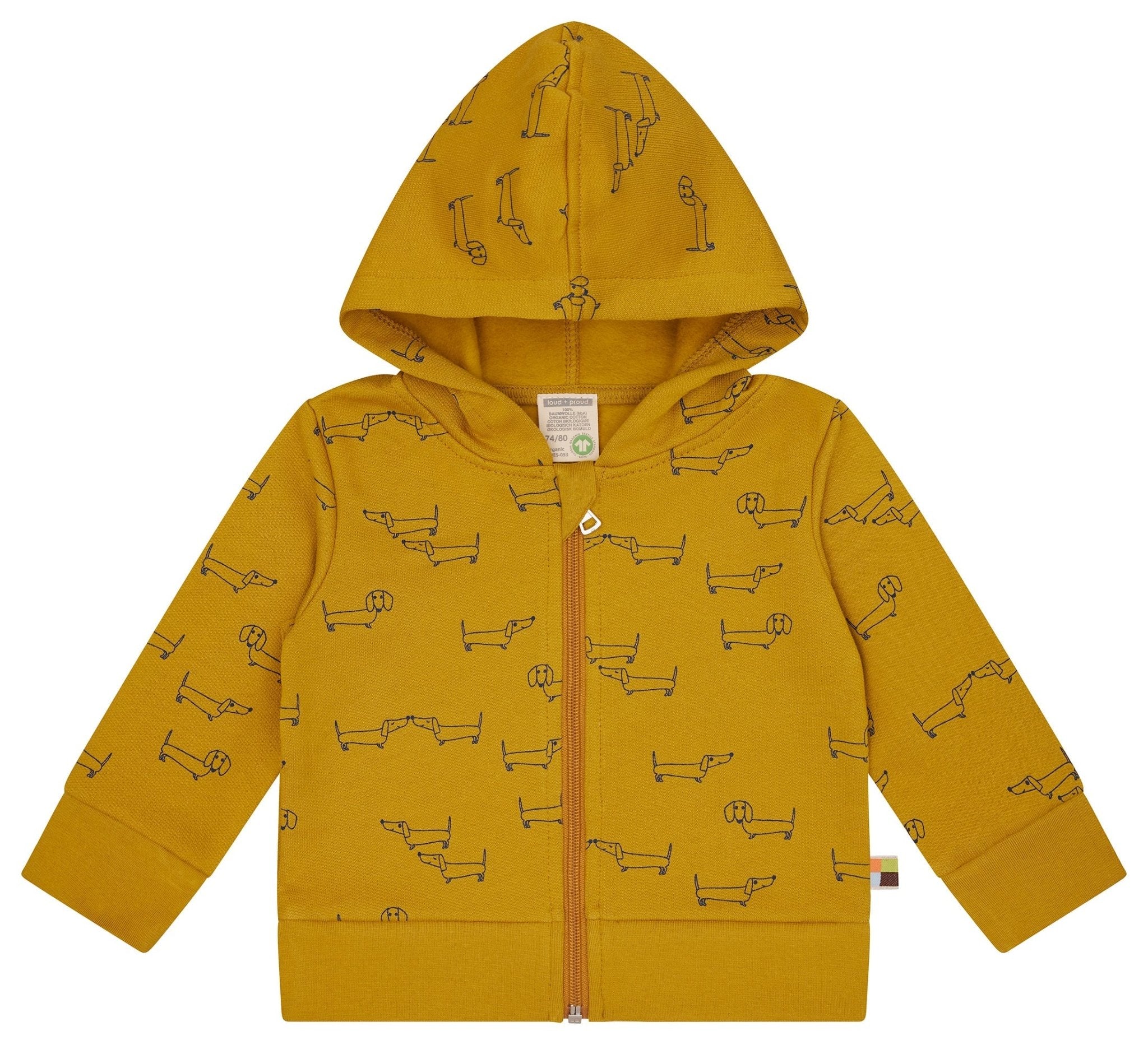 Sweatjacke mit Kapuze - loud + proud - 3162 - cur - 62/68