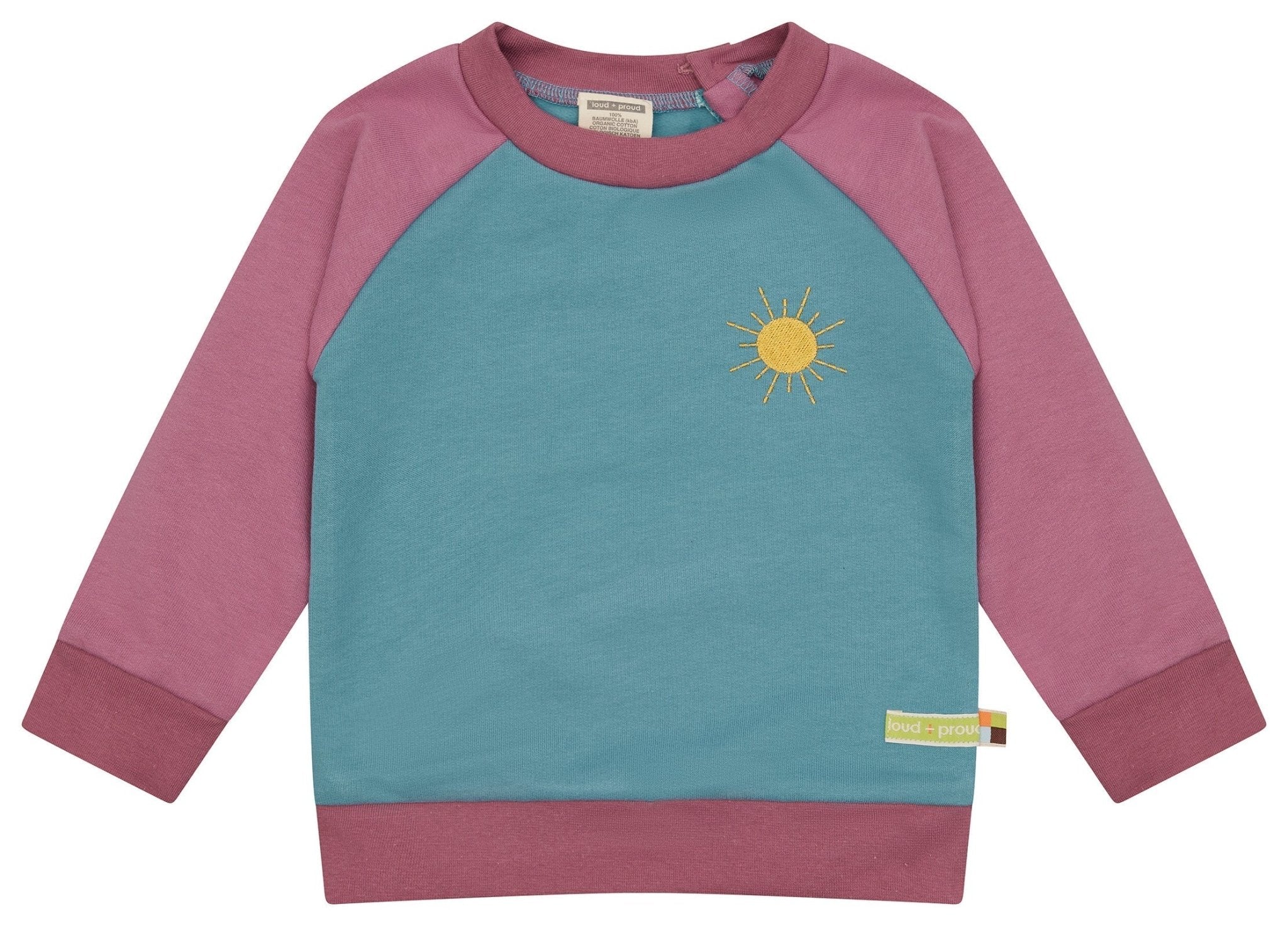 Sweatshirt Colorblock - loud + proud - 1196 - top/grp - 62/68