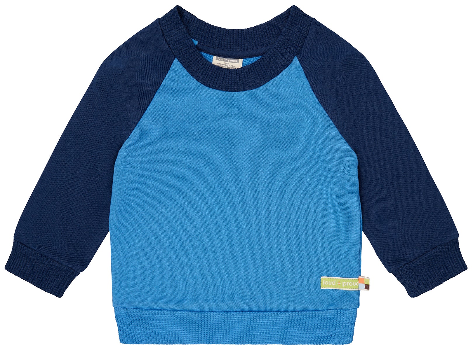 Sweatshirt mit Raglanärmeln - loud + proud - 1160 - azu/ul - 62/68