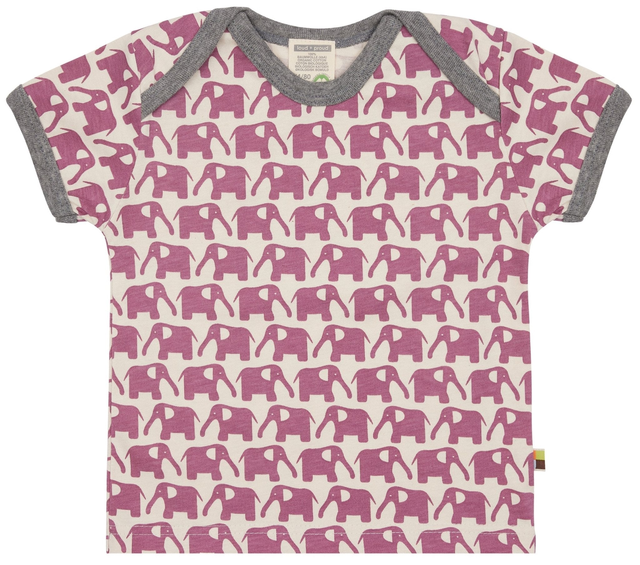 T-Shirt mit Druck Elefanten - loud + proud - 2084 - grp - 62/68