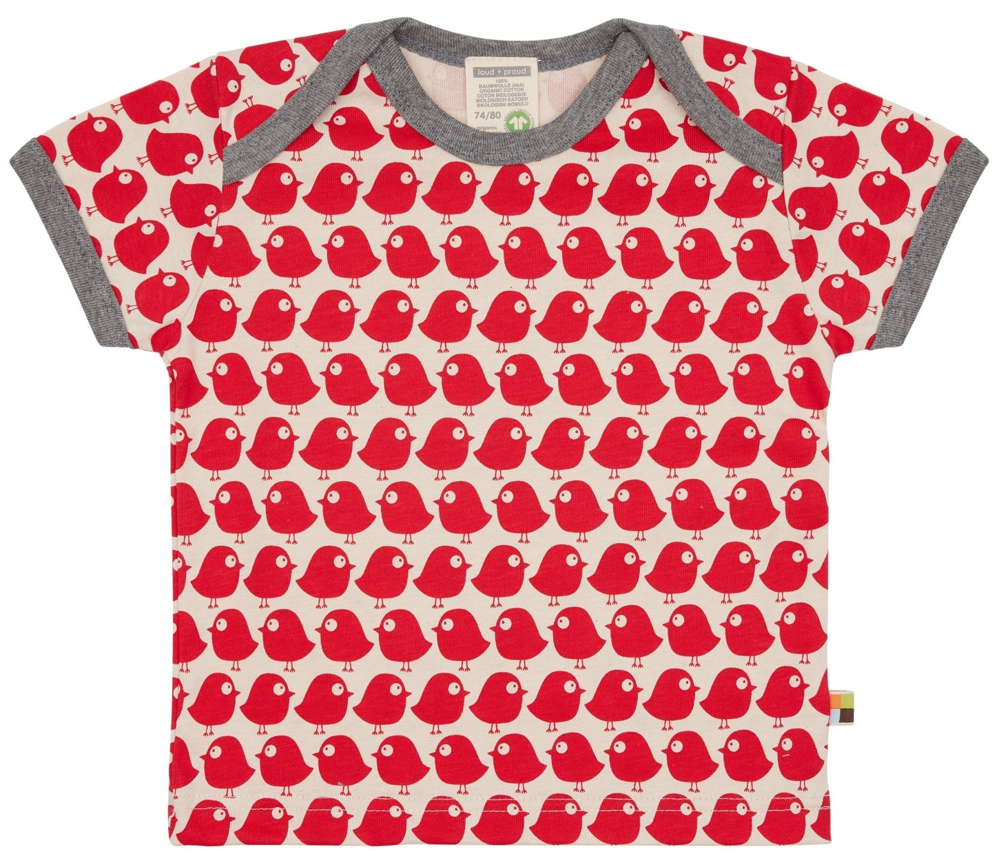 T-Shirt mit Druck Vögel - loud + proud - 2080 - to - 62/68