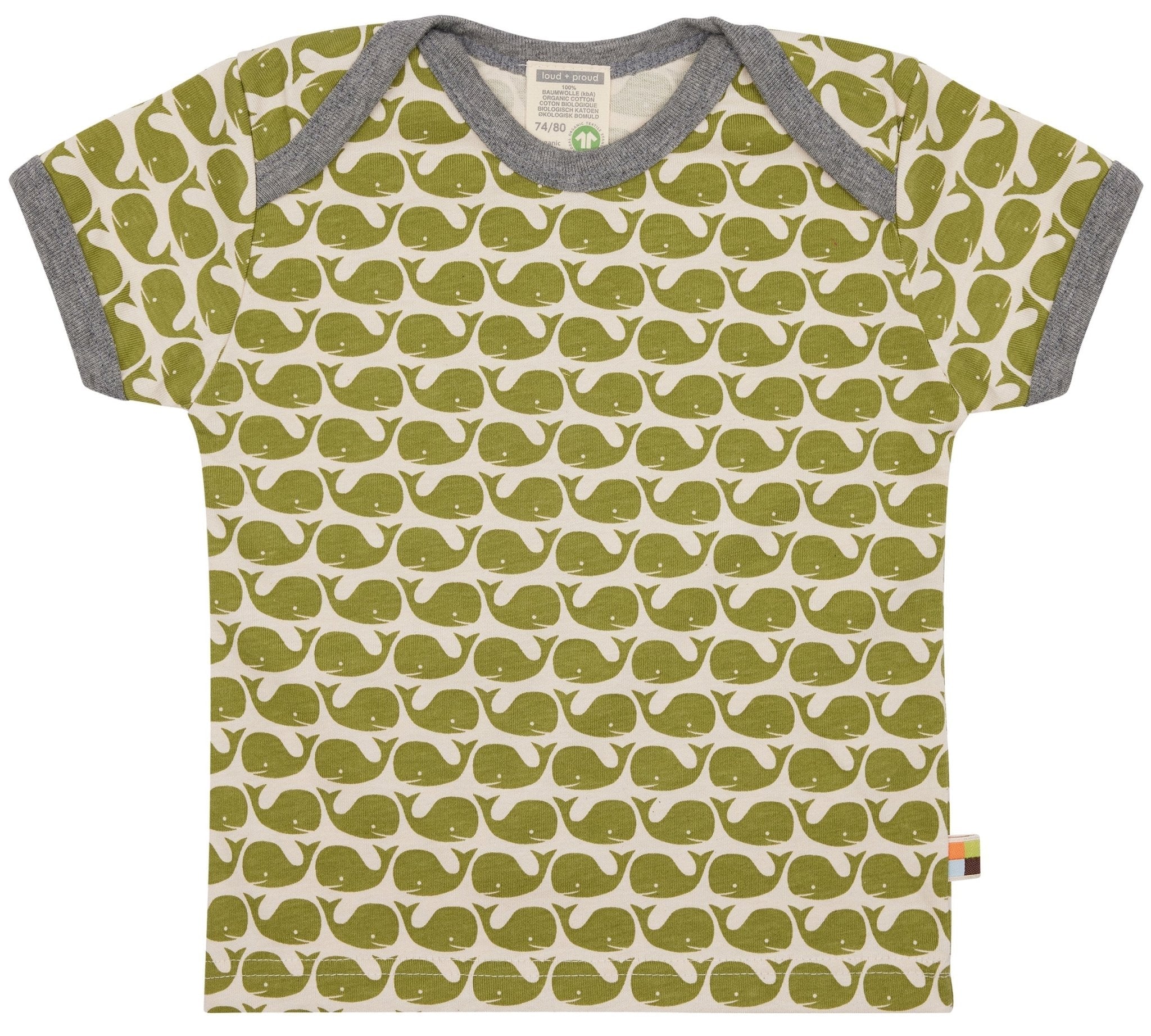 T-Shirt mit Druck Wale - loud + proud - 2088 - mo - 62/68