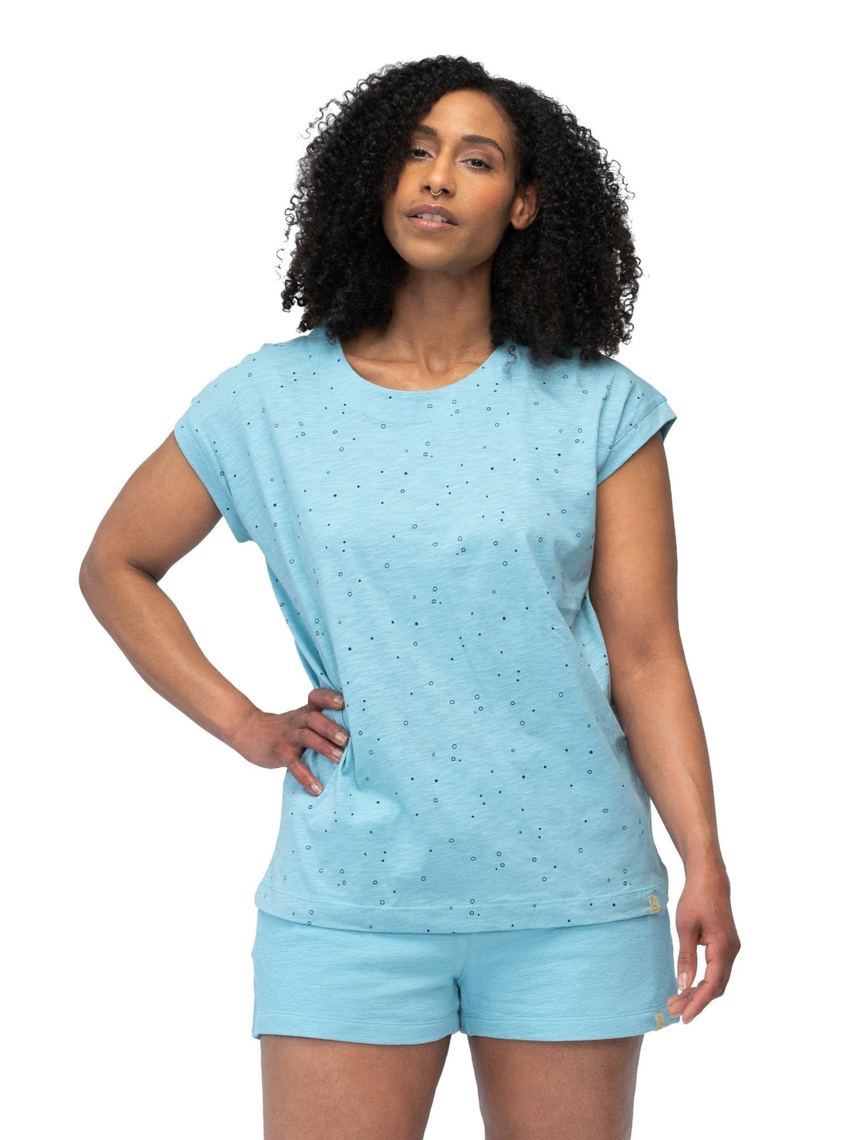 T-Shirt Slub Jersey mit Pünktchen - Druck - loud + proud - G103-lag-36