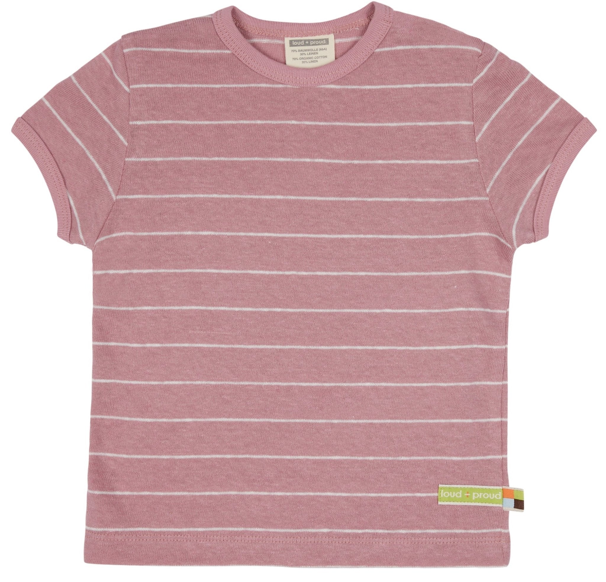 T-Shirt Streifen mit Leinen - loud + proud - 1114 - ast - 62/68