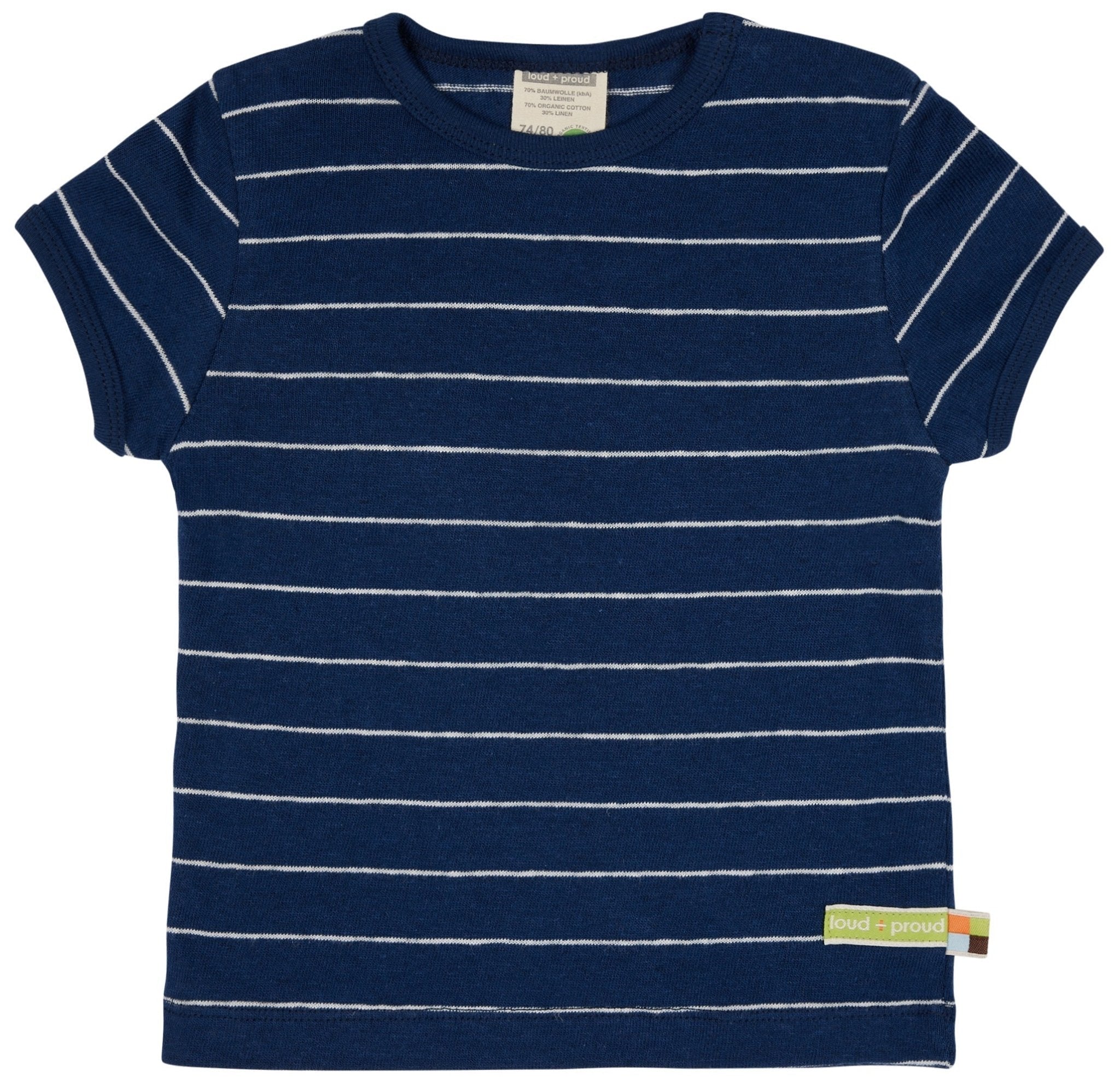 T-Shirt Streifen mit Leinen - loud + proud - 1114 - ul - 62/68