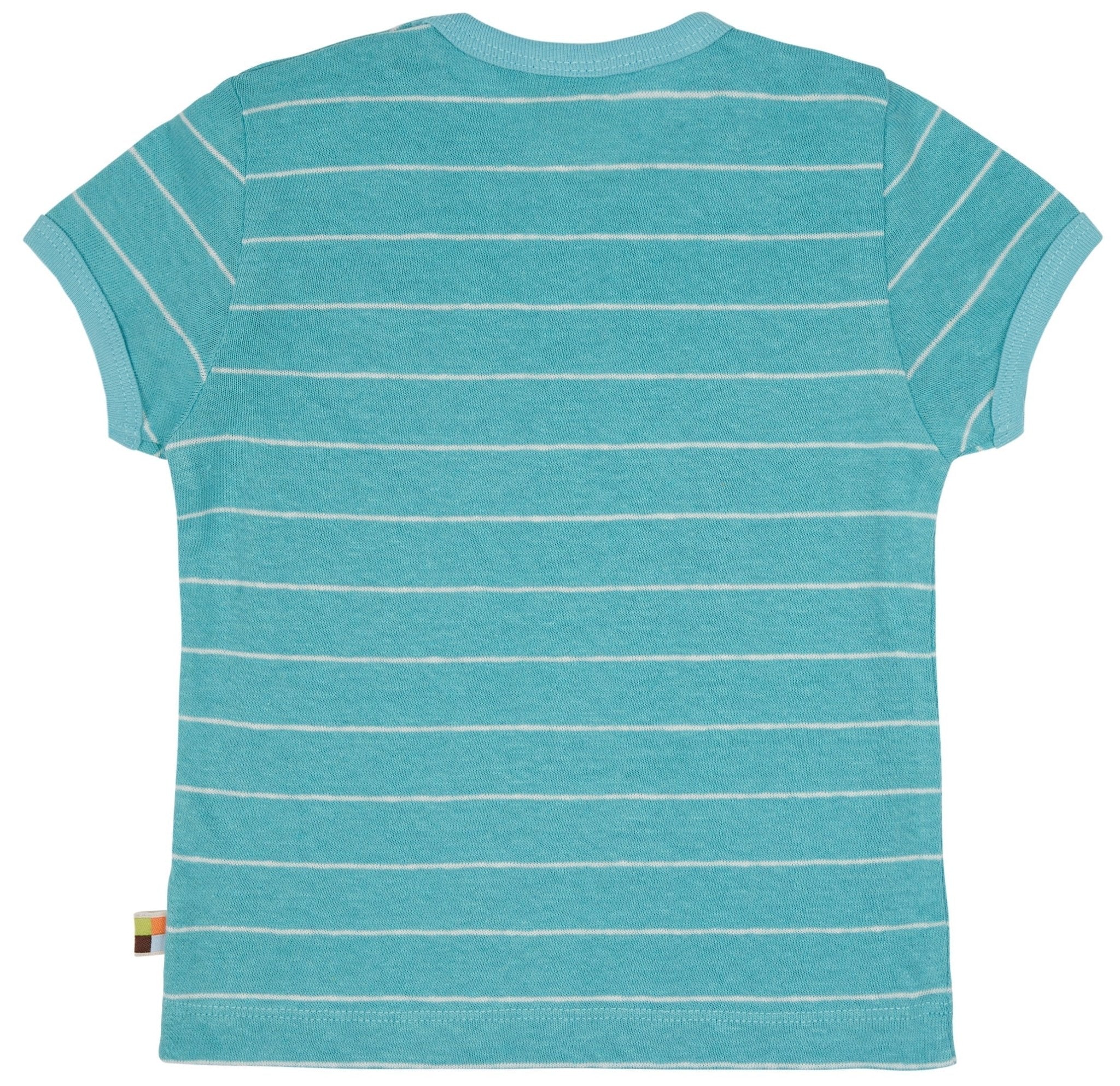 T-Shirt Streifen mit Leinen - loud + proud - 1114 - cya - 62/68