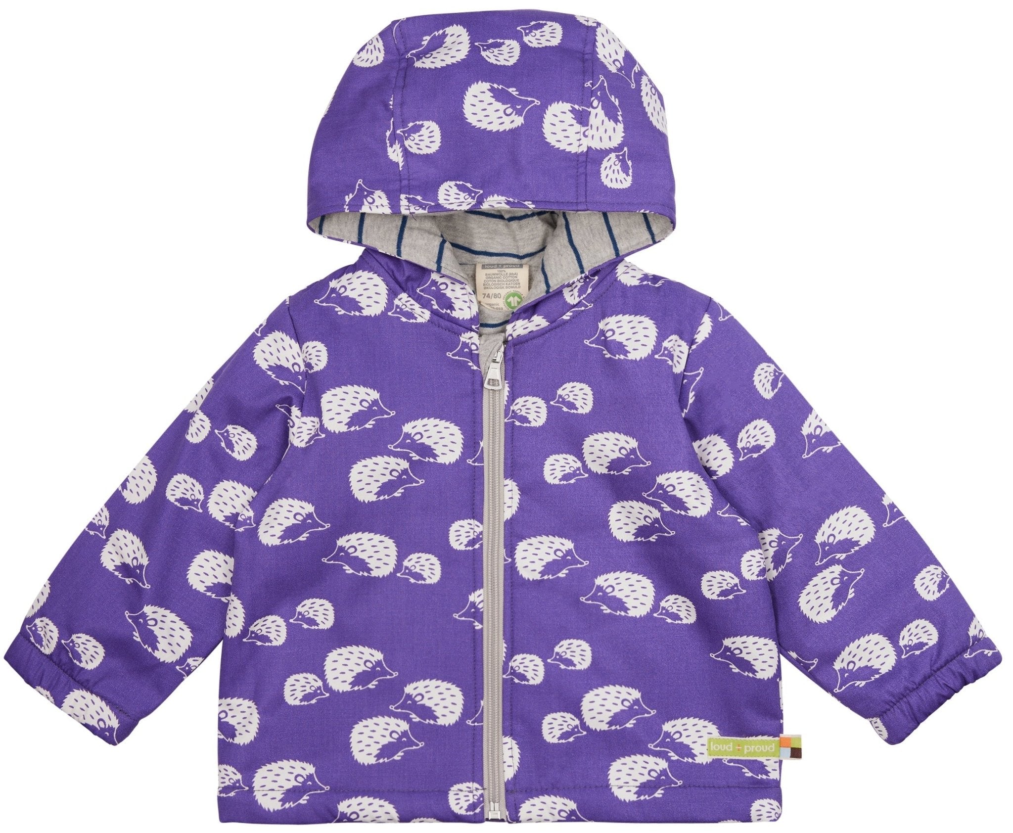 Wasserabweisende Jacke, wattiert - loud + proud - 3131 - vio - 62/68